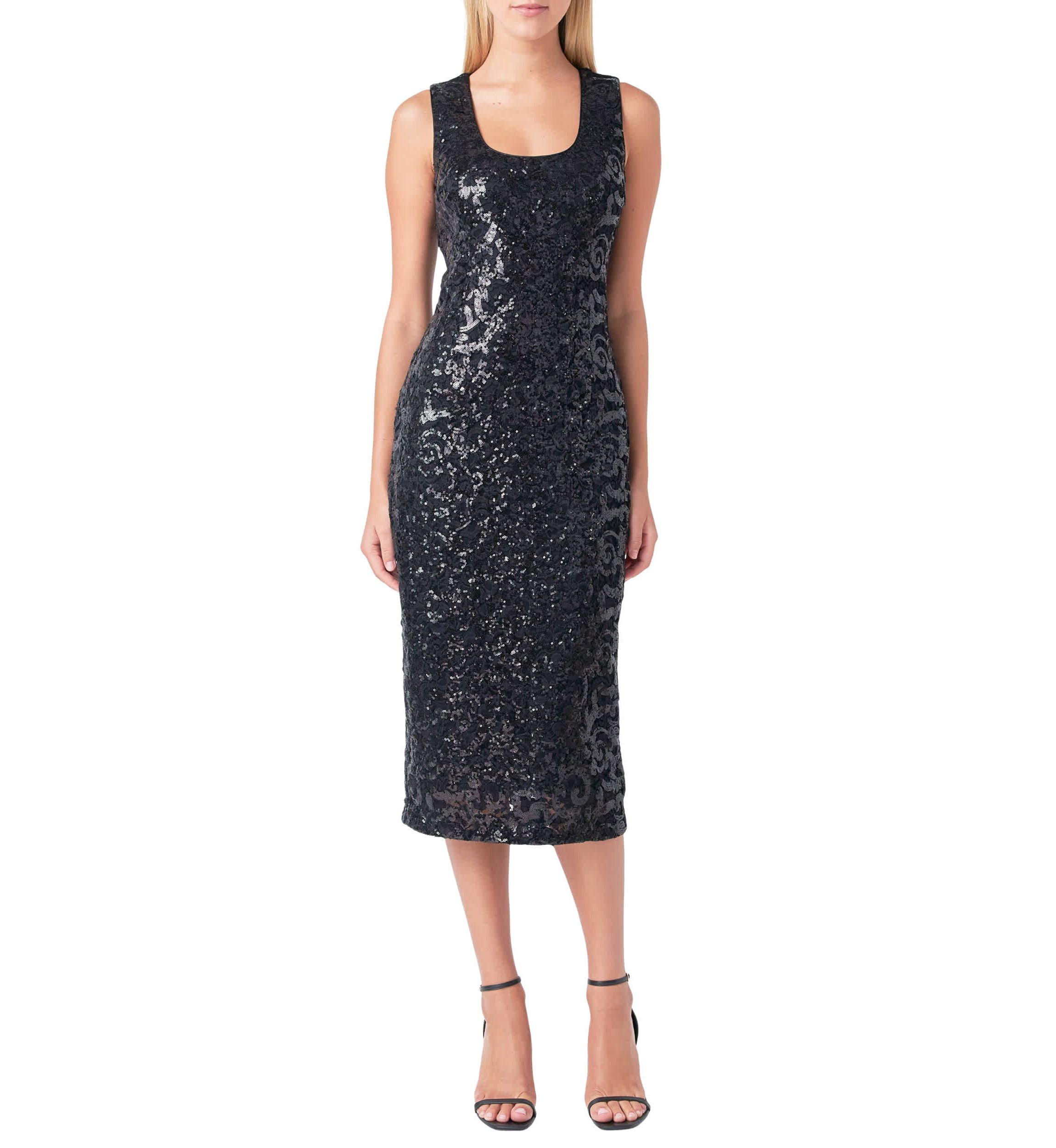 Sequins Crochet Slip Dress
