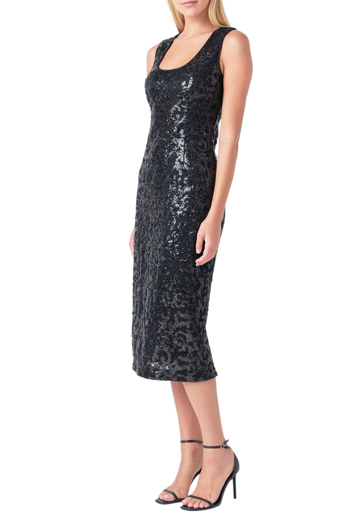 Sequins Crochet Slip Dress