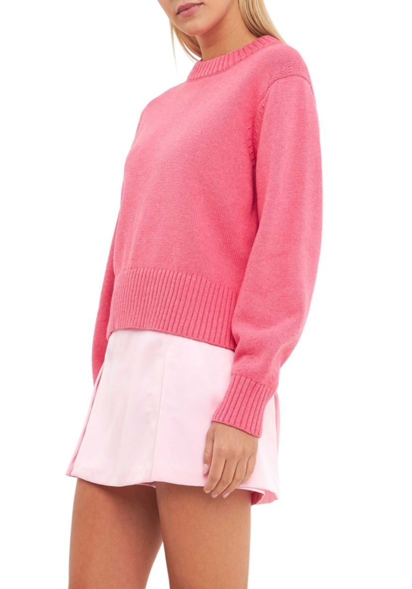 Relaxed Fit Pink Sweater