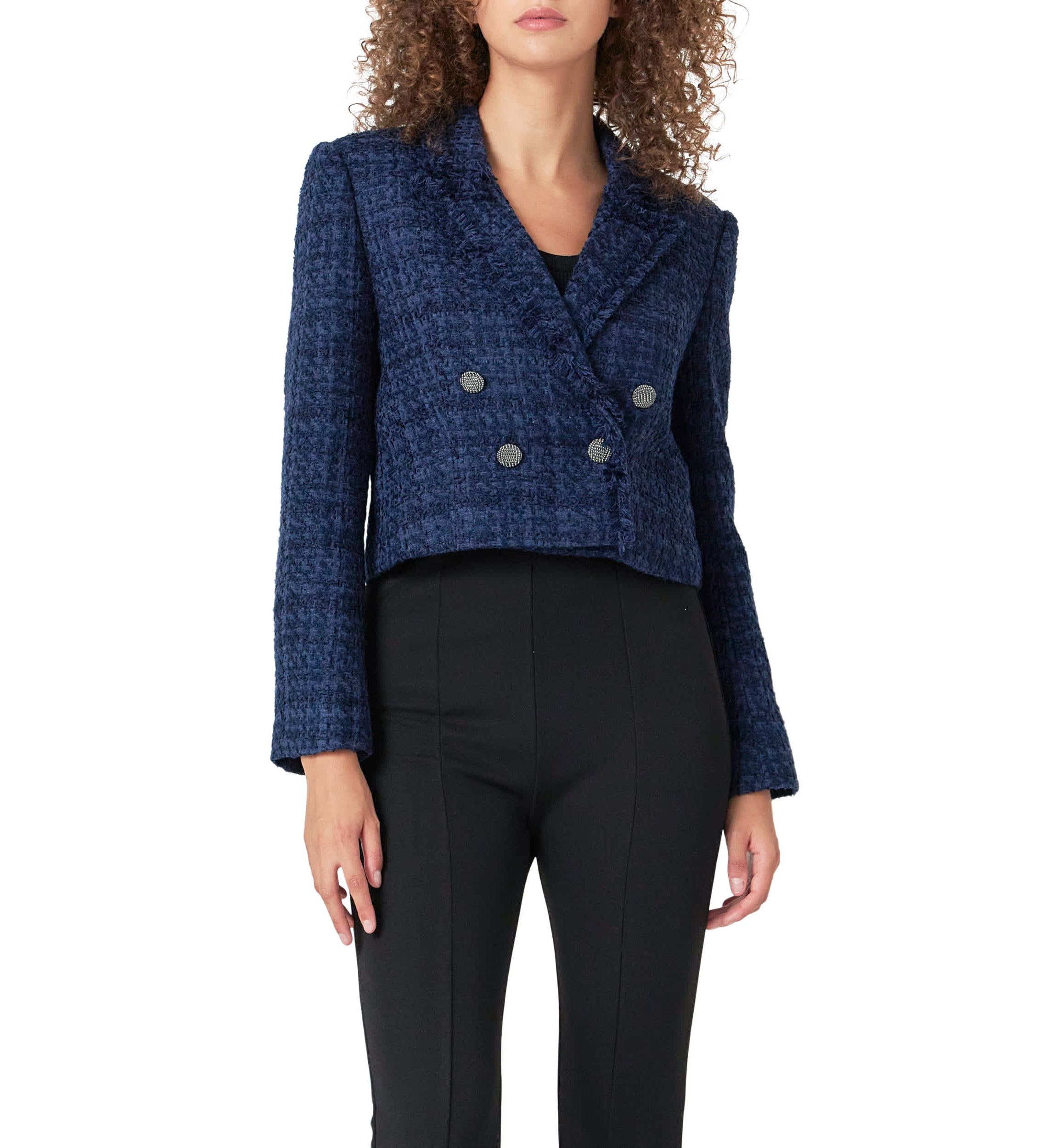 Boucle Tweed Double Breast Jacket