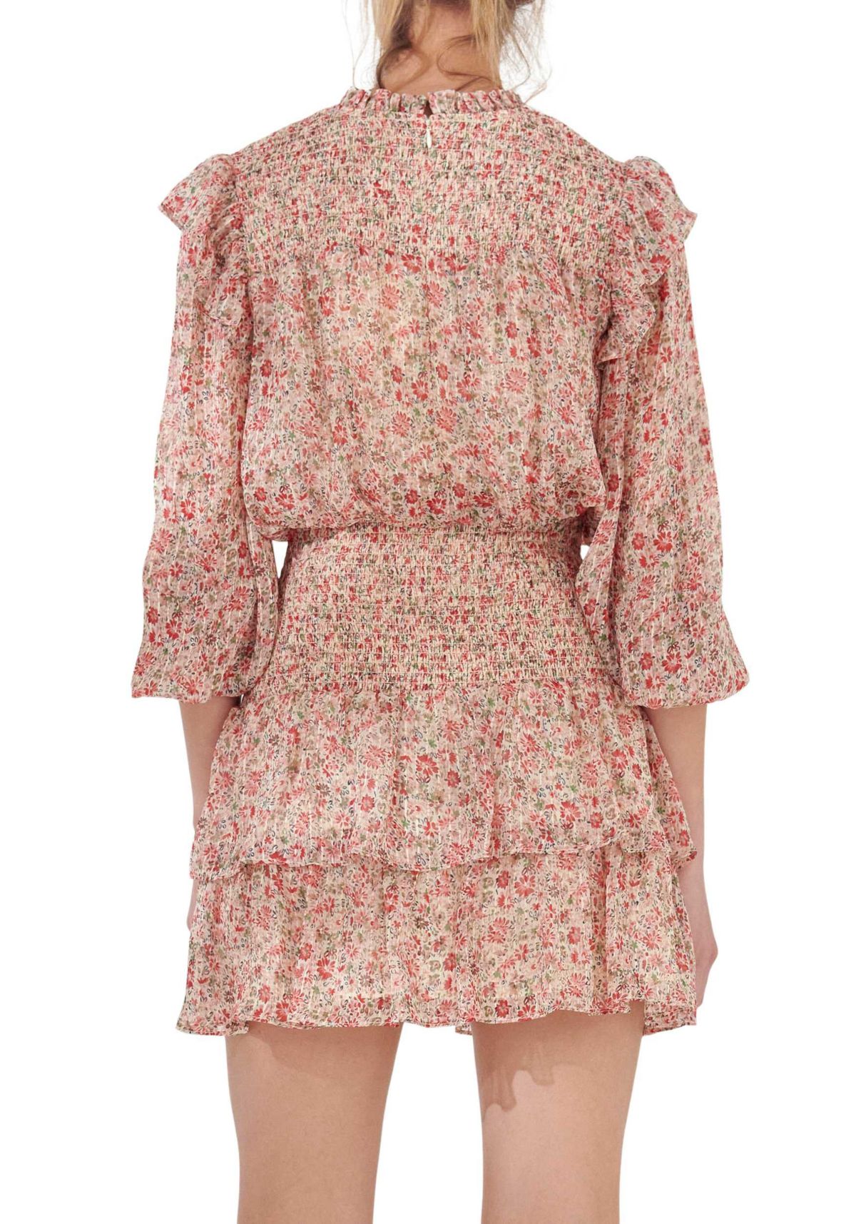Floral Stripe Chiffon Dress