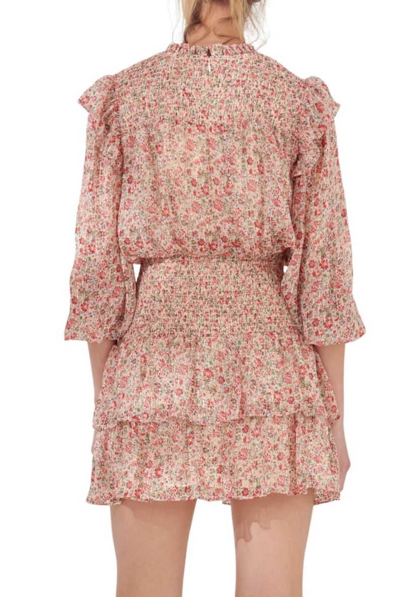 Floral Stripe Chiffon Dress