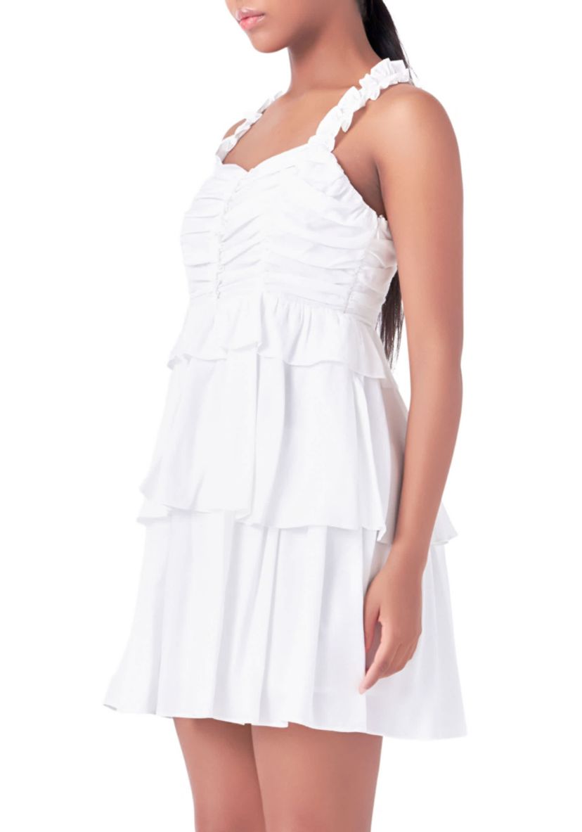 Corset Ruched Tiered Mini