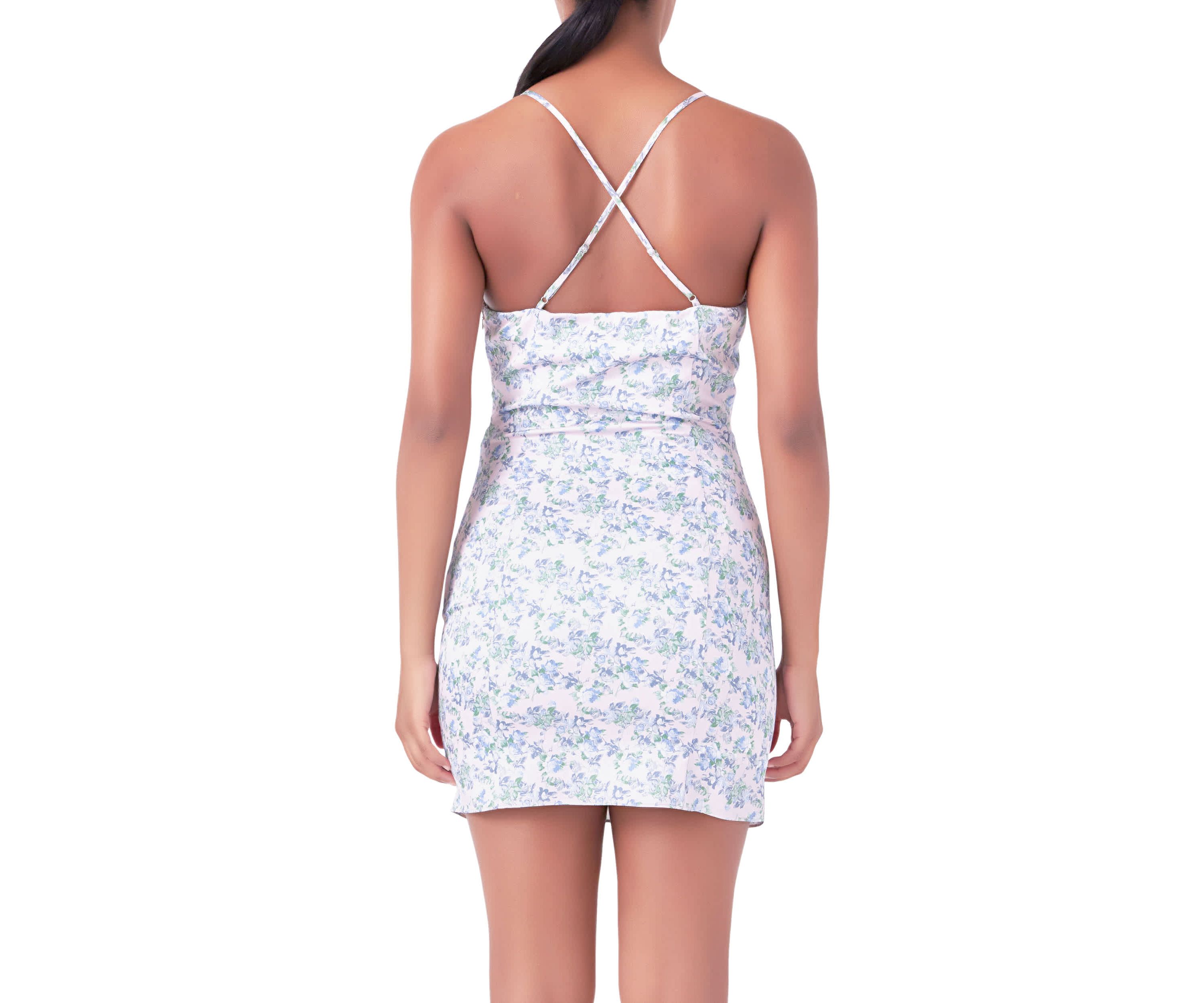 Floral Satin Mini Dress