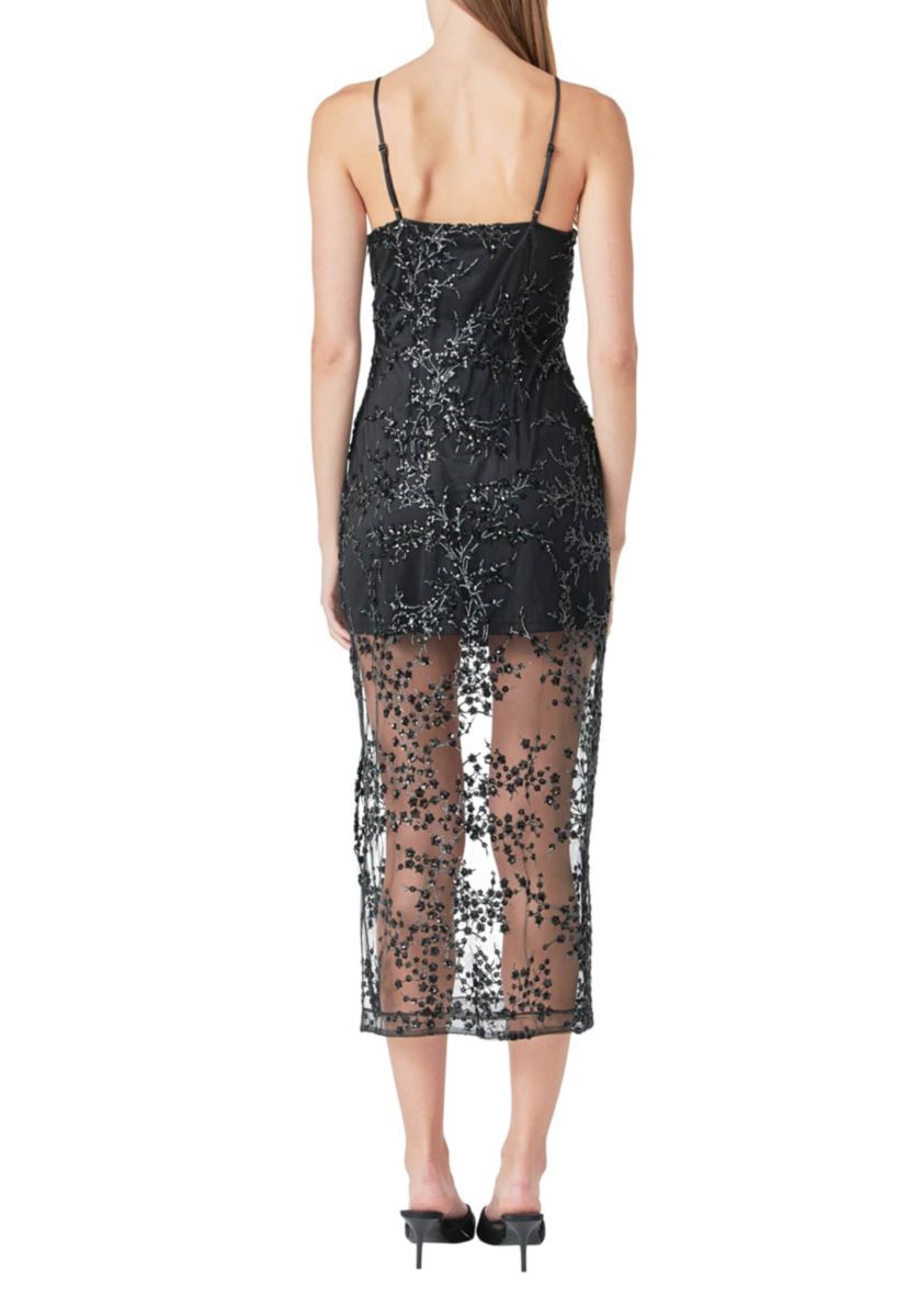 Sequins Embroidered Cocktail Dress