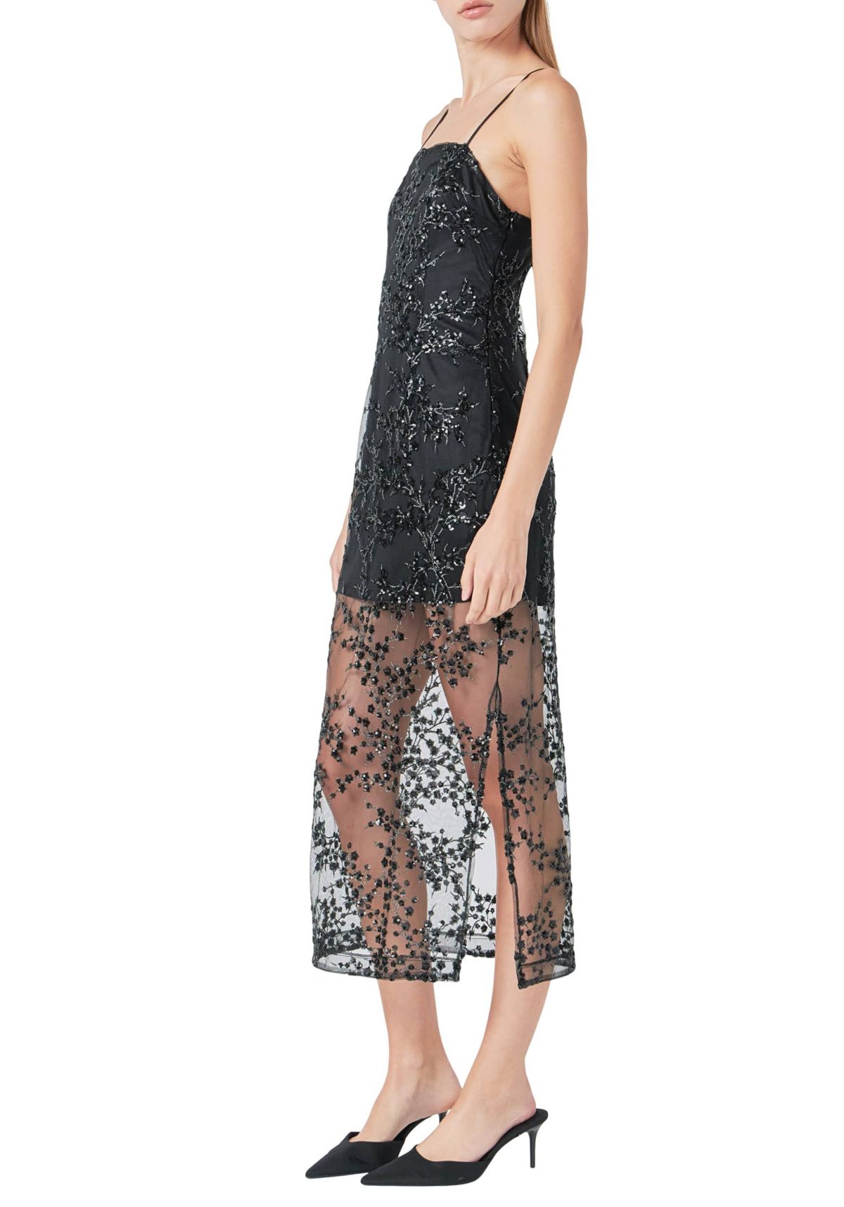Sequins Embroidered Cocktail Dress