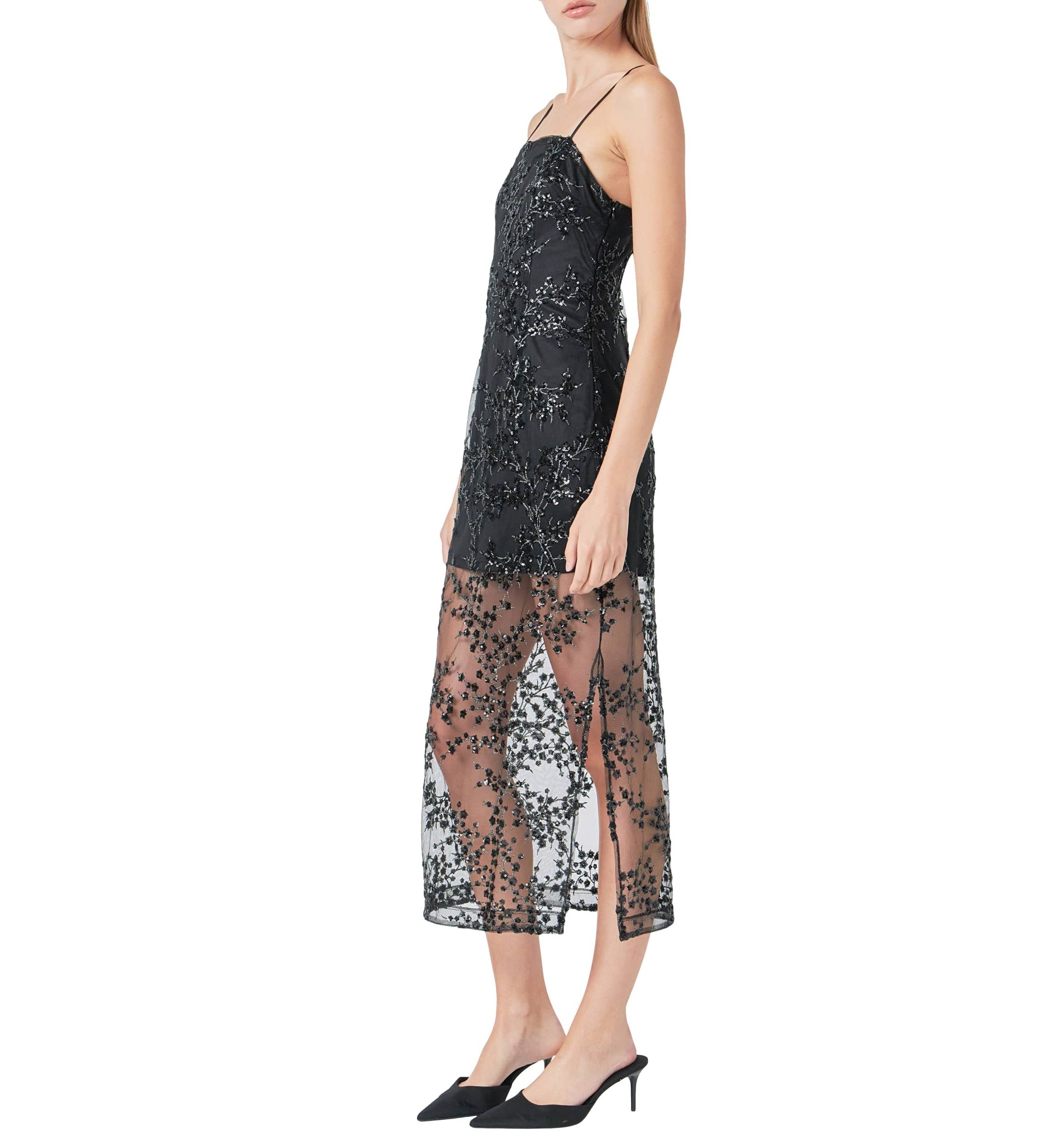 Sequins Embroidered Cocktail Dress