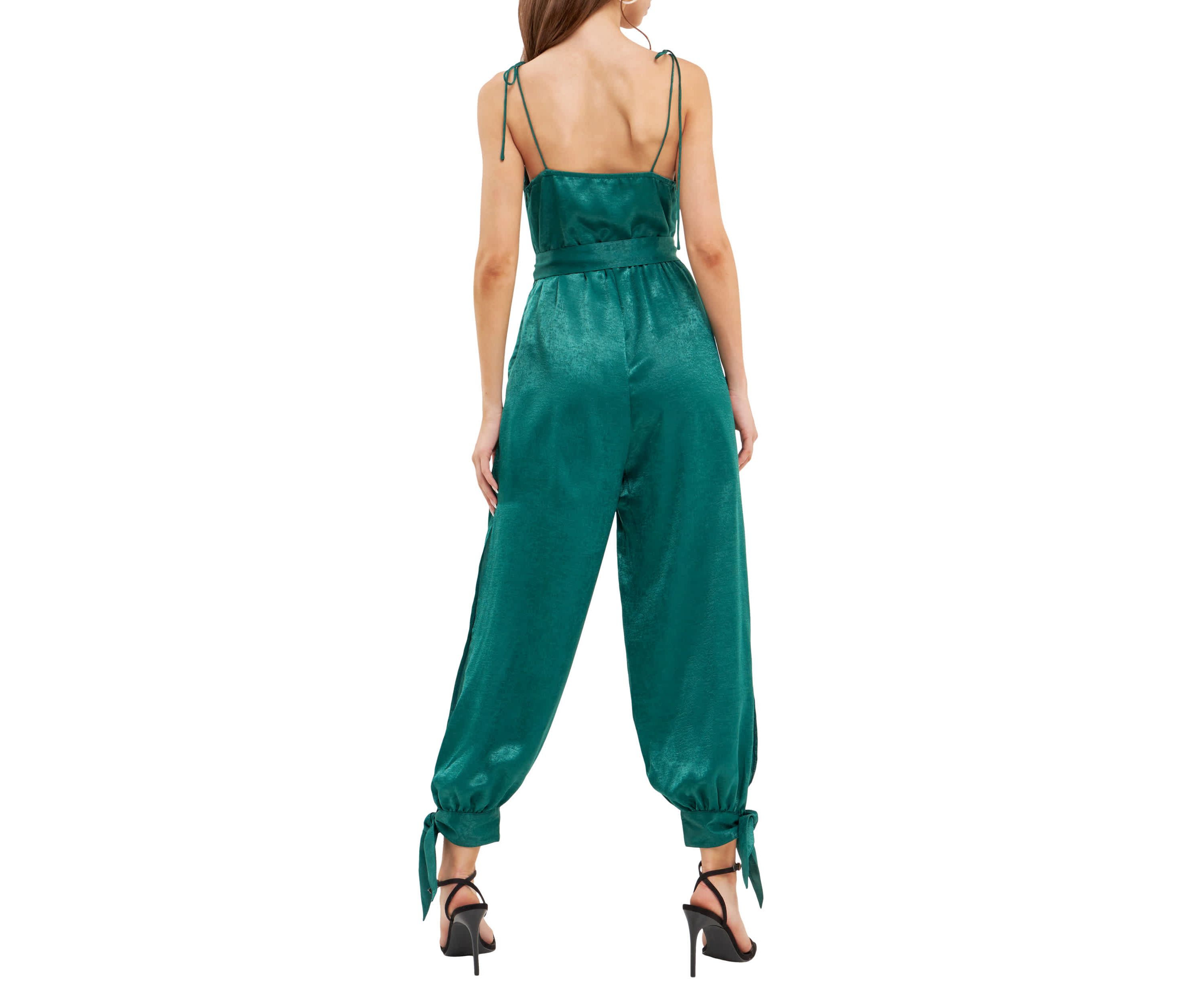 Side Bow Tie Slit Jumpsuit