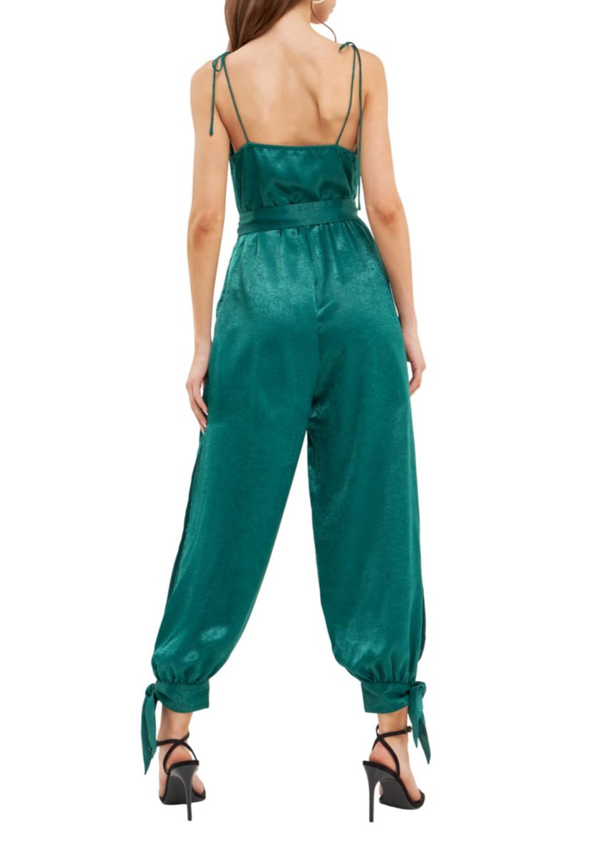 Side Bow Tie Slit Jumpsuit
