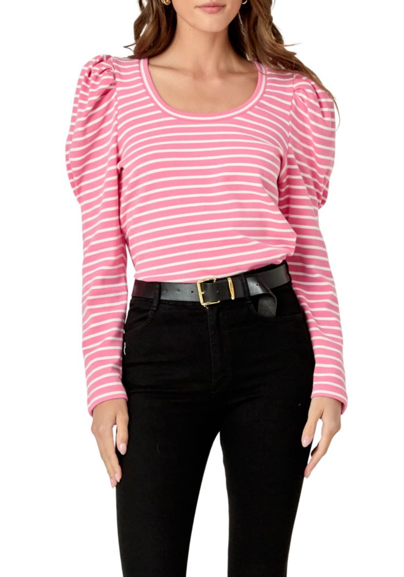 Puff Sleeve Knit Top