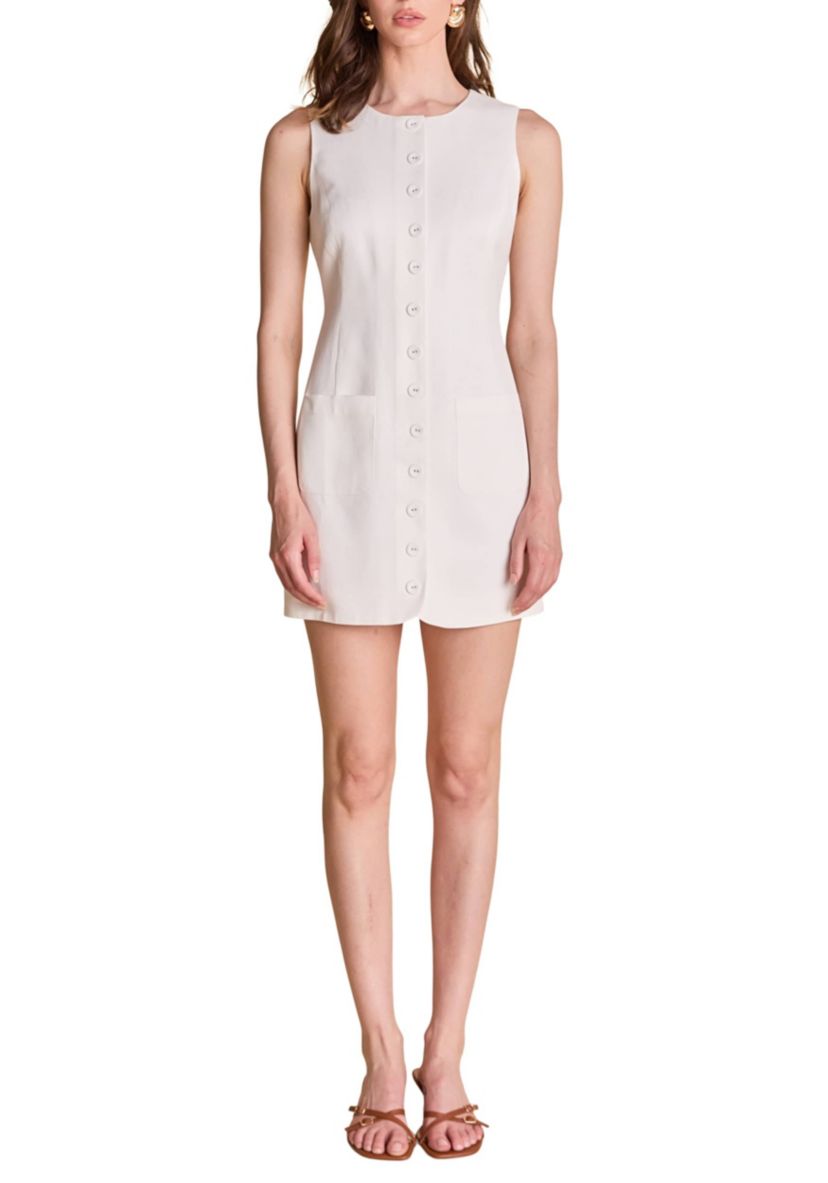 Linen Buttoned Mini Dress