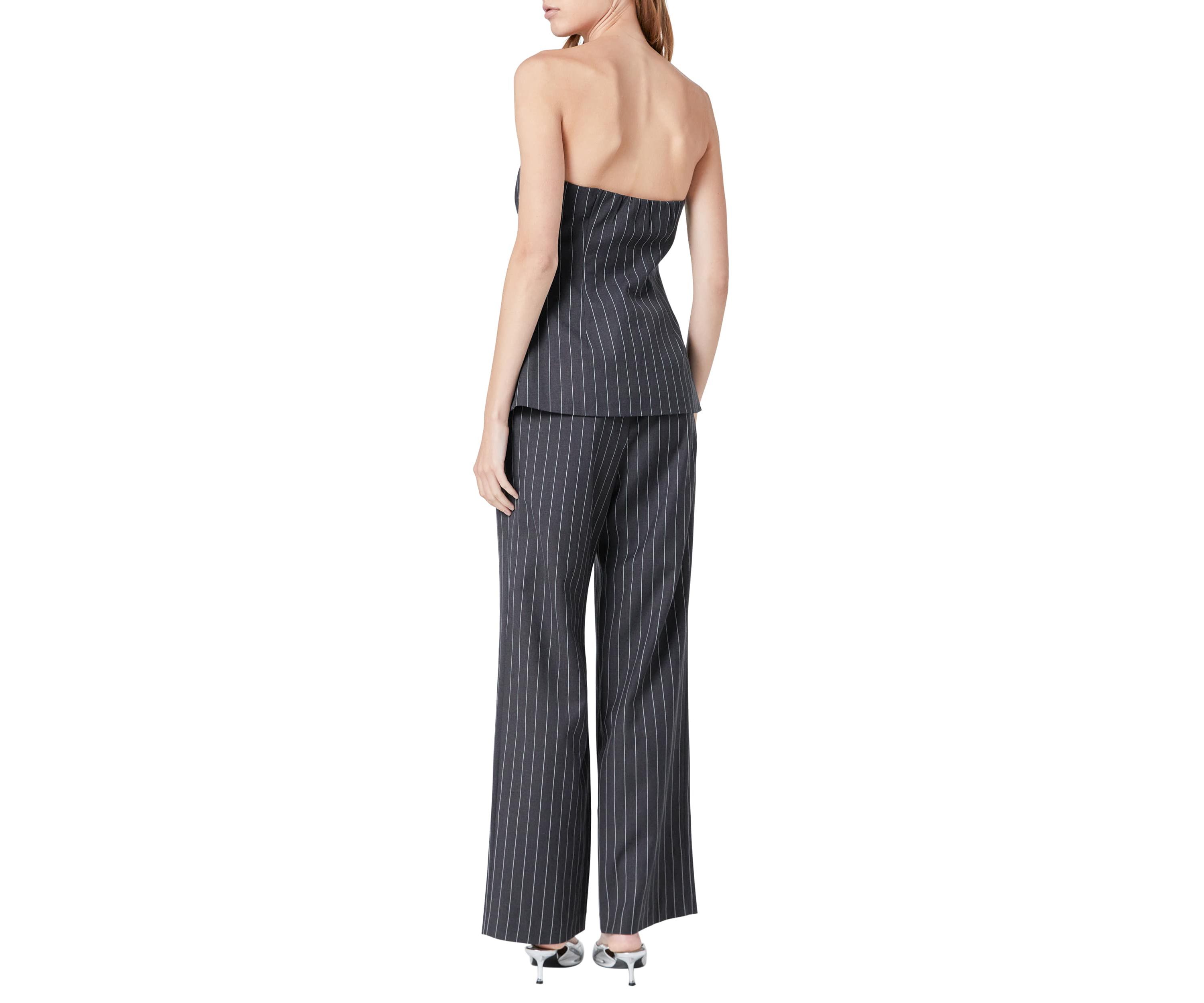 Strapless Pinstriped Vest