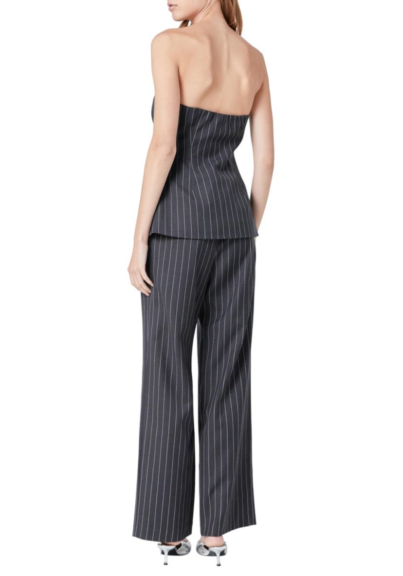 Strapless Pinstriped Vest