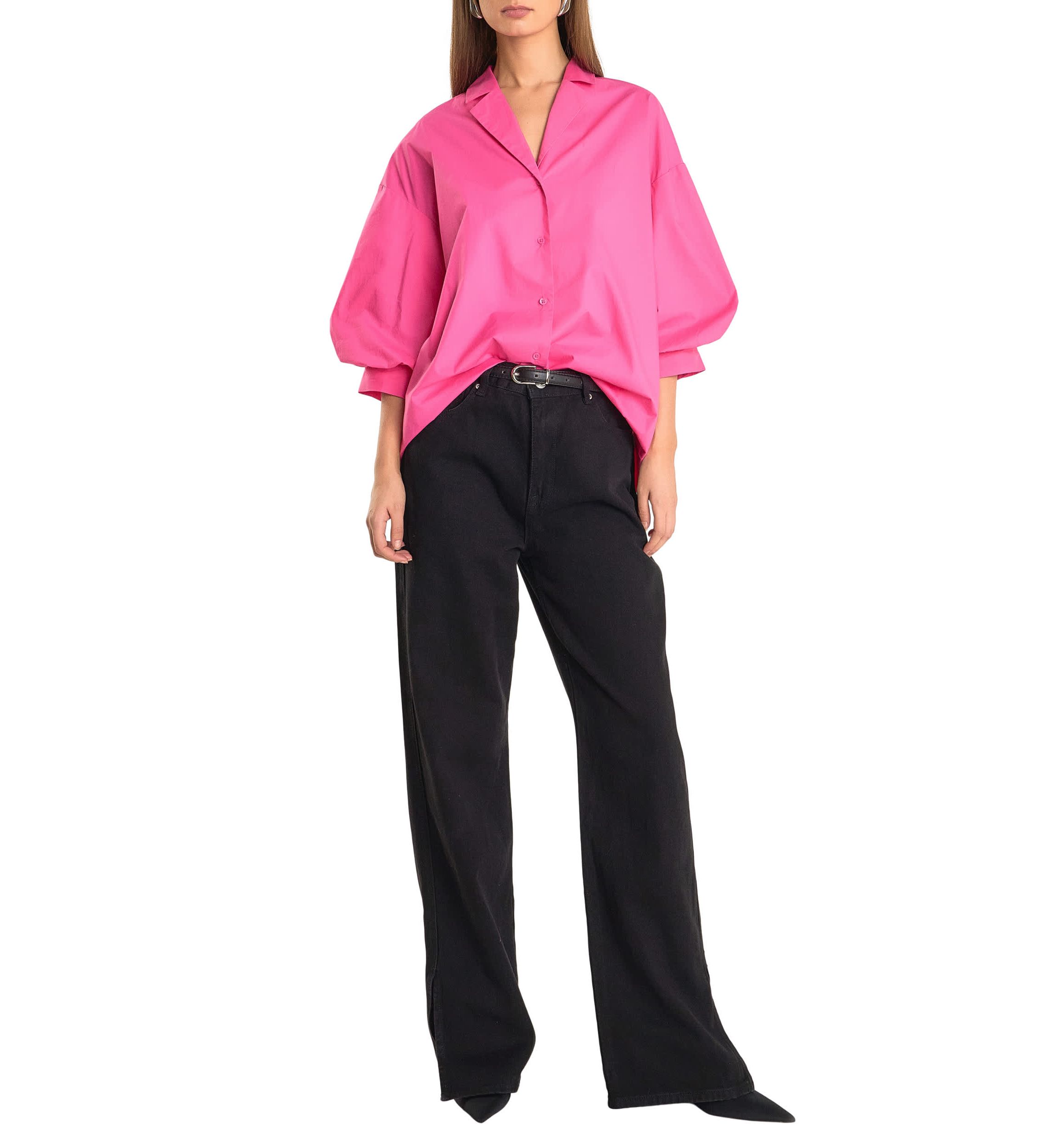 Blouson Sleeve Collared Shirt