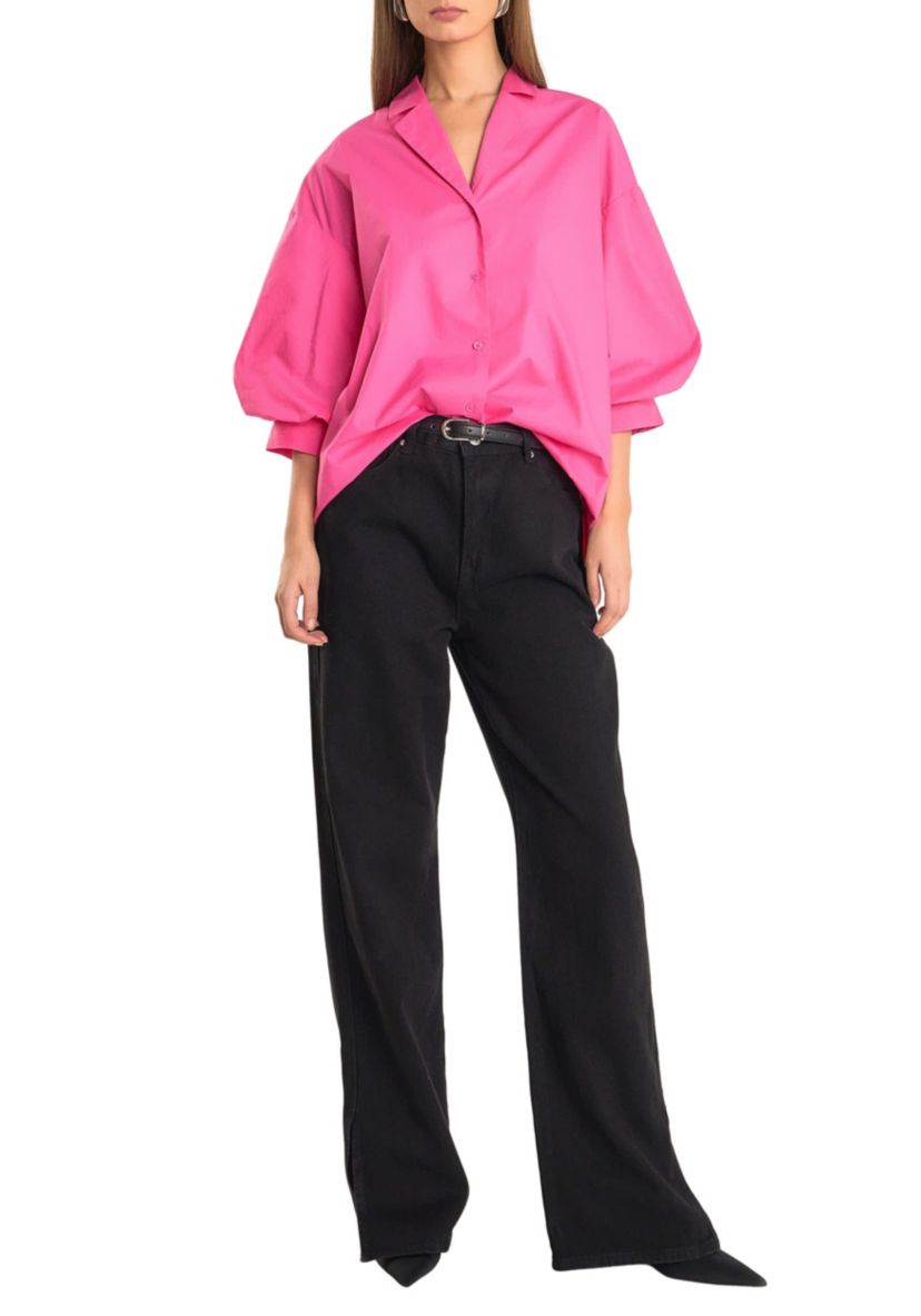 Blouson Sleeve Collared Shirt