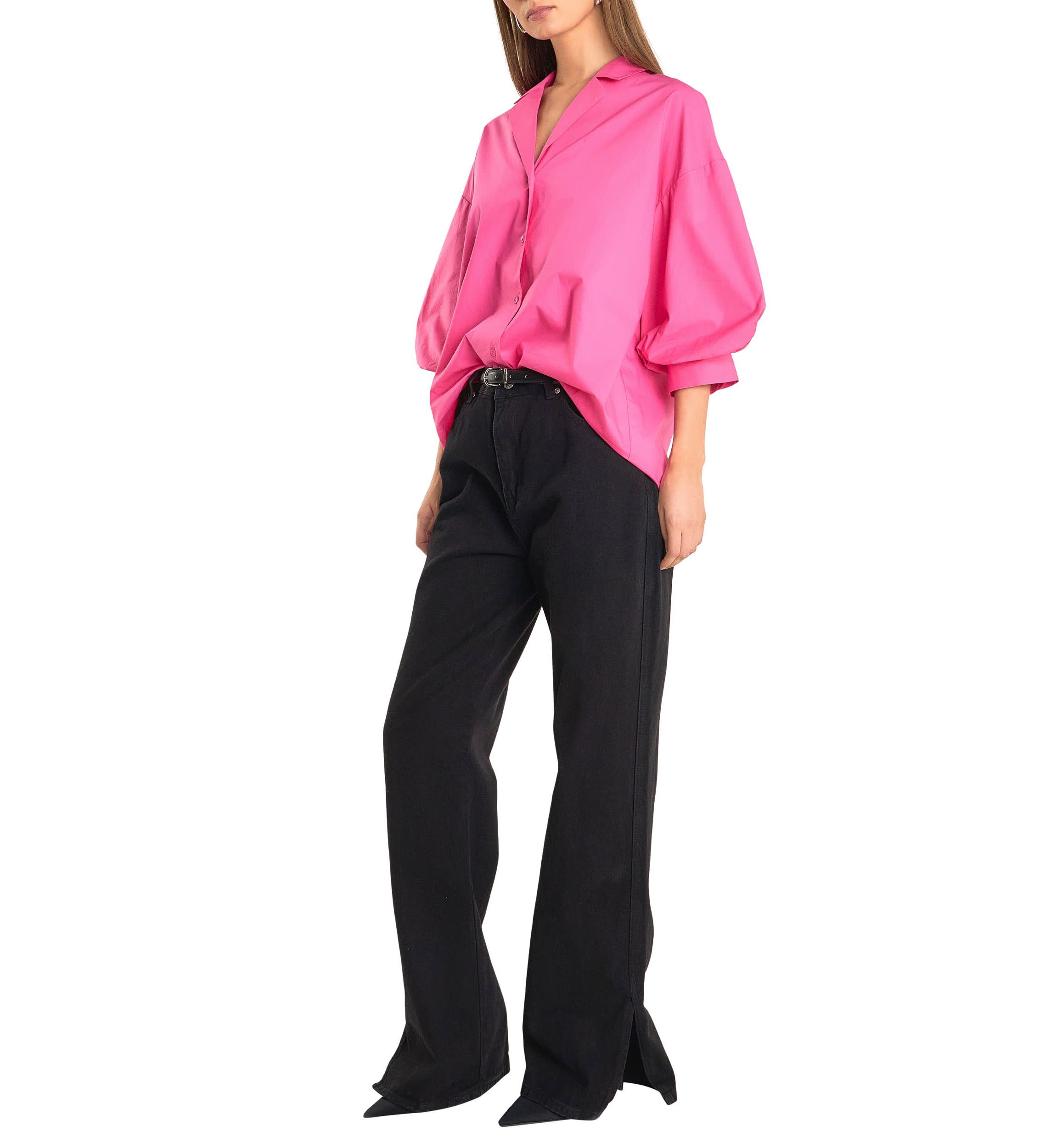Blouson Sleeve Collared Shirt