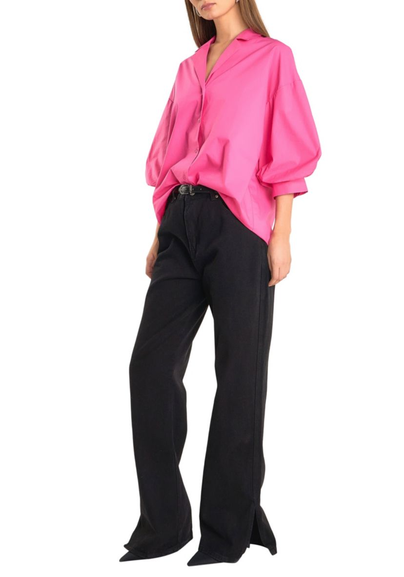 Blouson Sleeve Collared Shirt