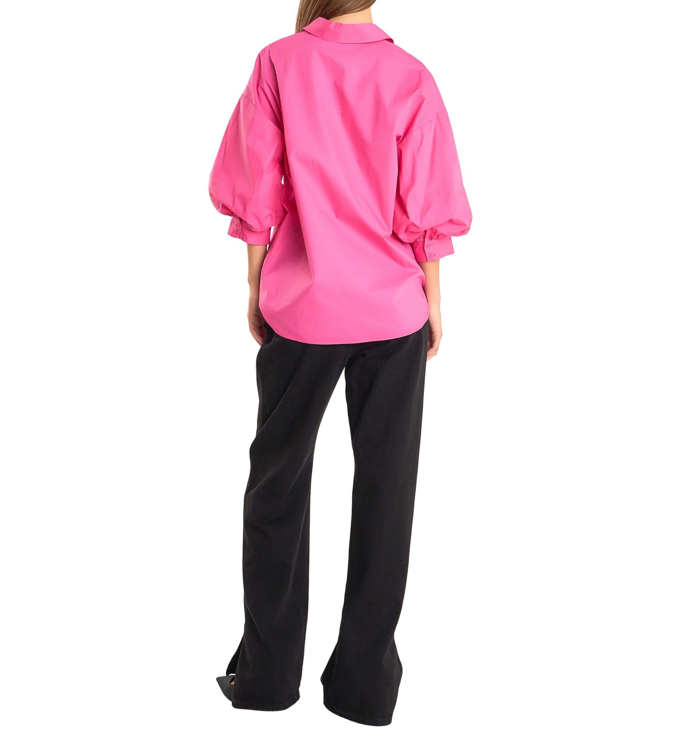 Blouson Sleeve Collared Shirt