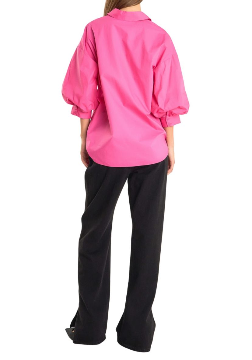 Blouson Sleeve Collared Shirt