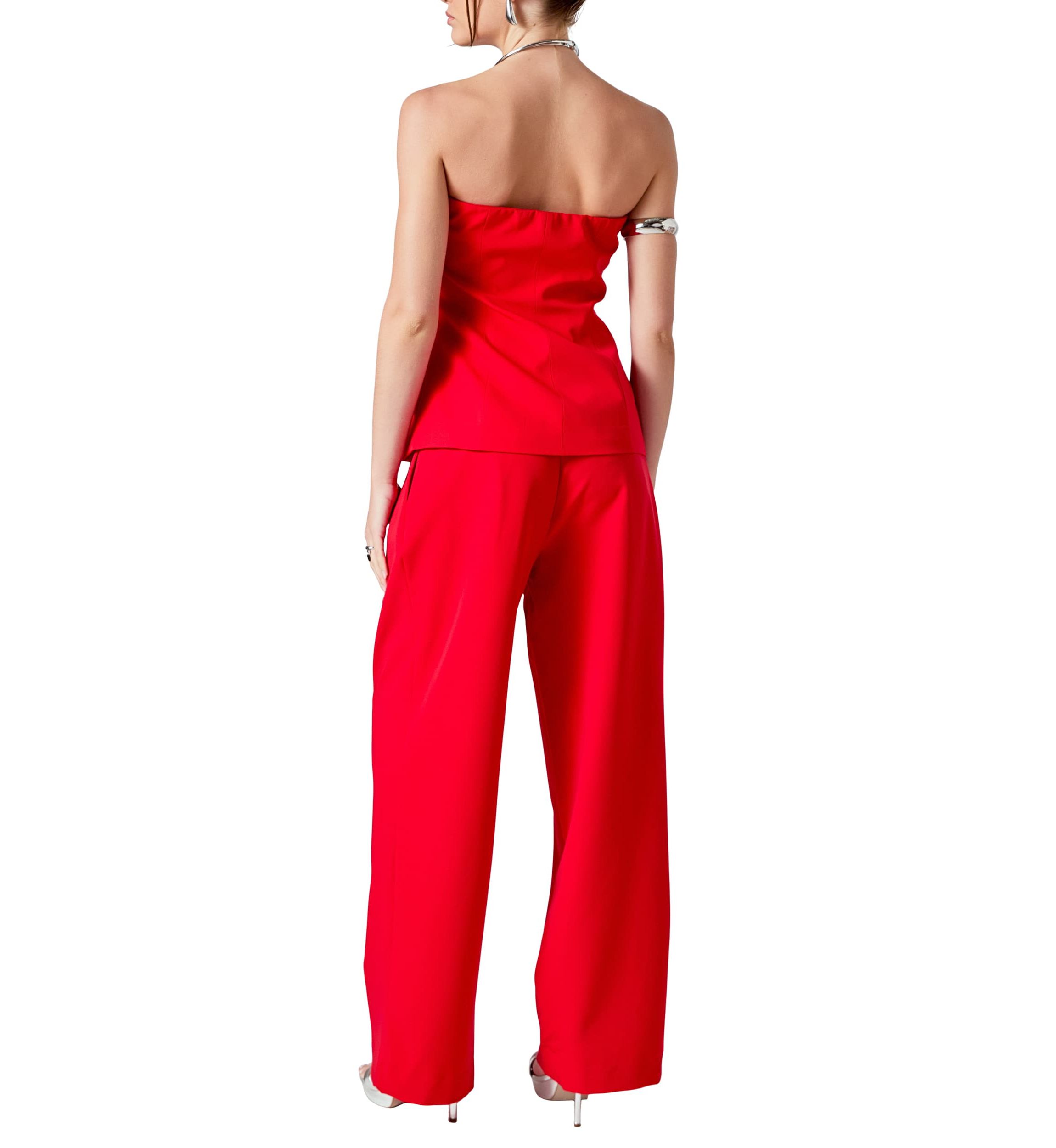 Strapless Buttoned Long Top