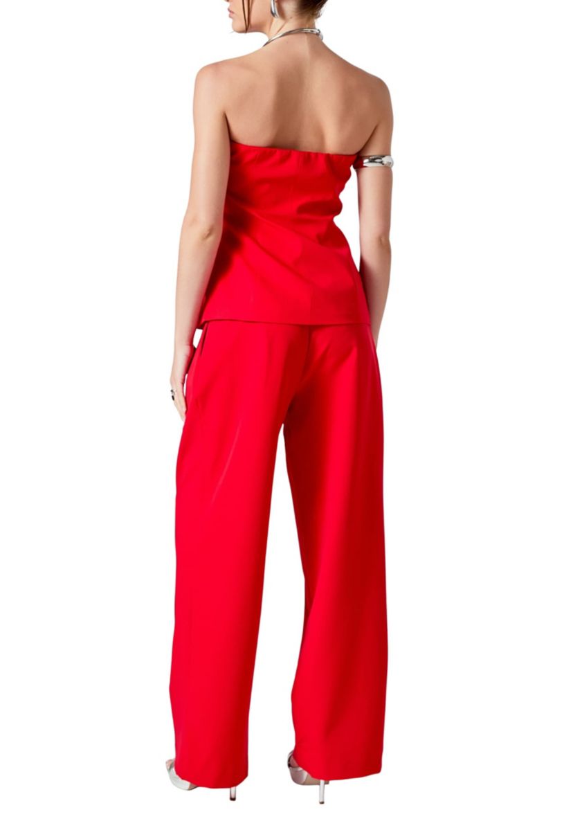 Strapless Buttoned Long Top