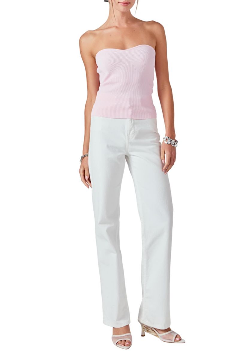 Knit Strapless Top
