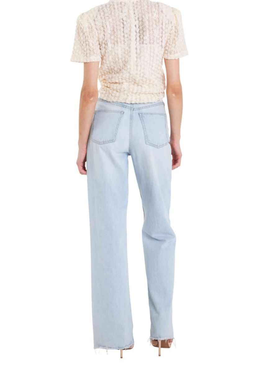 Textured Mock Neck Top