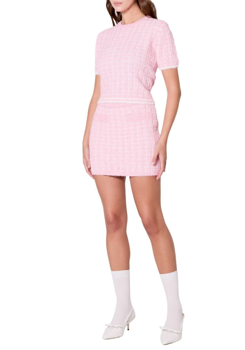 Check Knit Mini Skirt