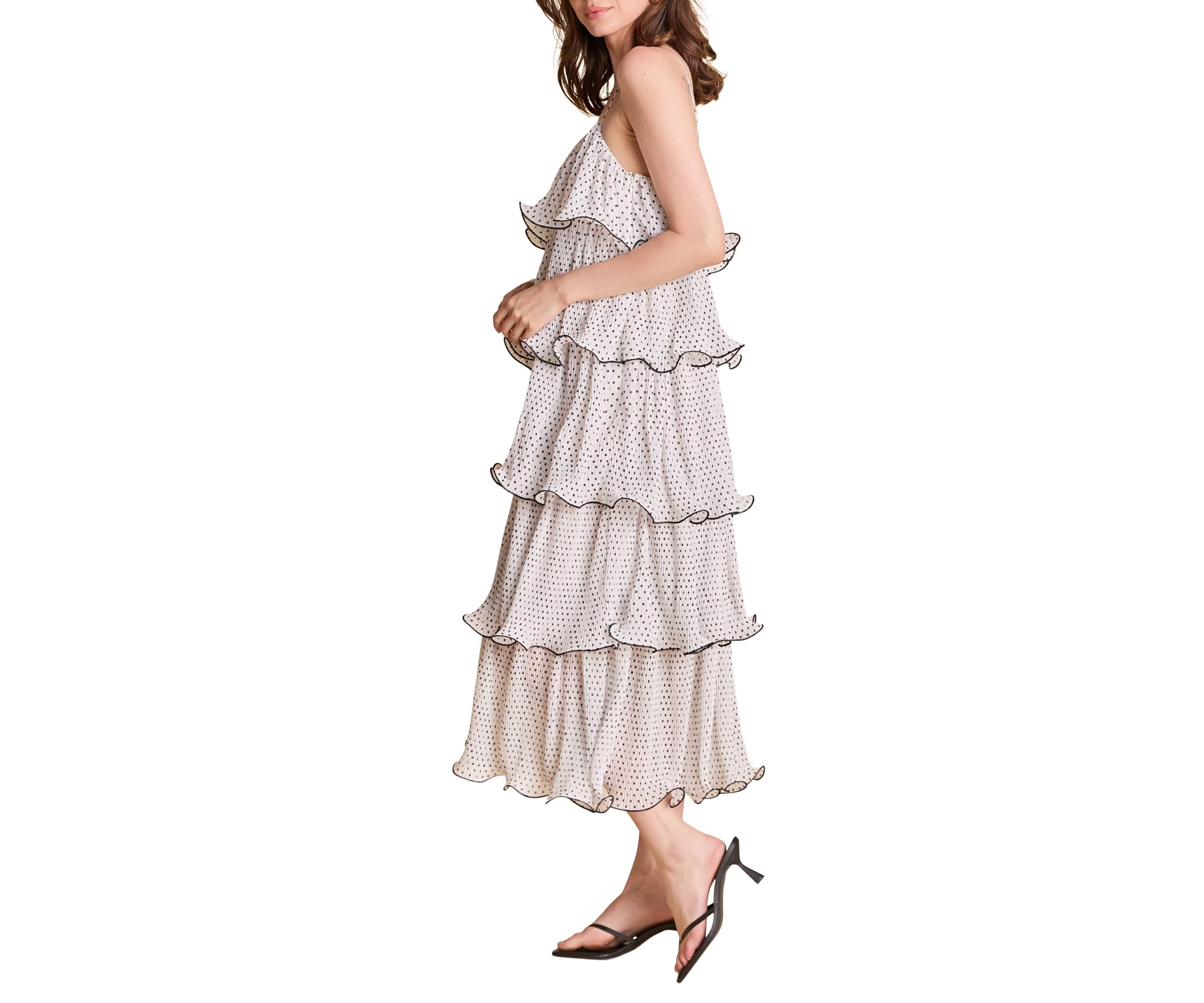 Wired Polka Dot Tiered Maxi Dress