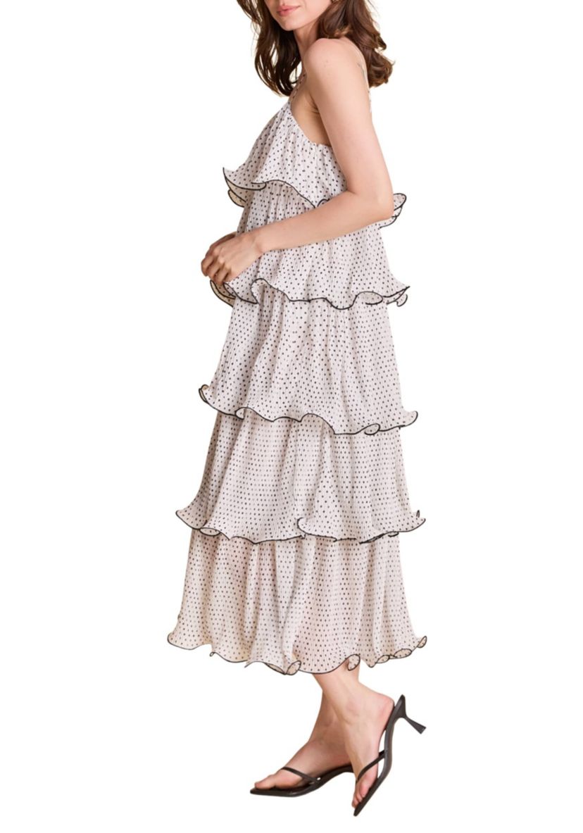 Wired Polka Dot Tiered Maxi Dress