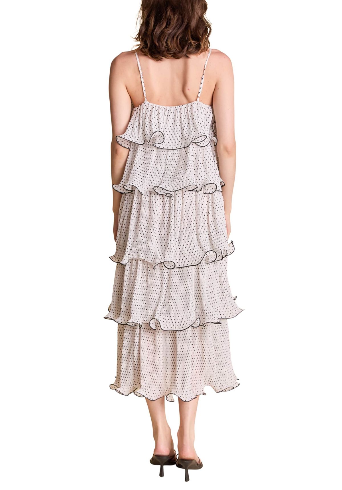 Wired Polka Dot Tiered Maxi Dress