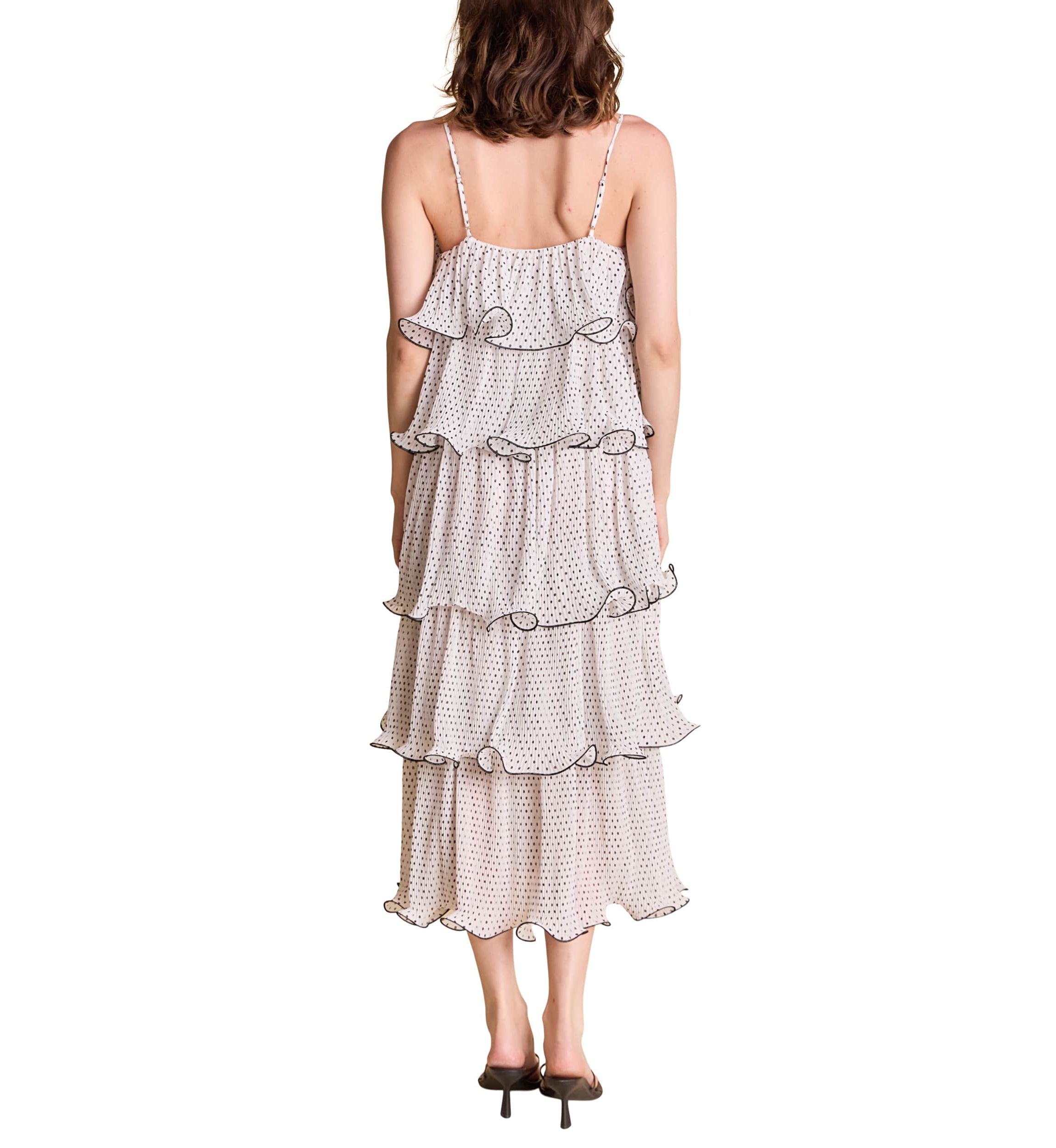 Wired Polka Dot Tiered Maxi Dress