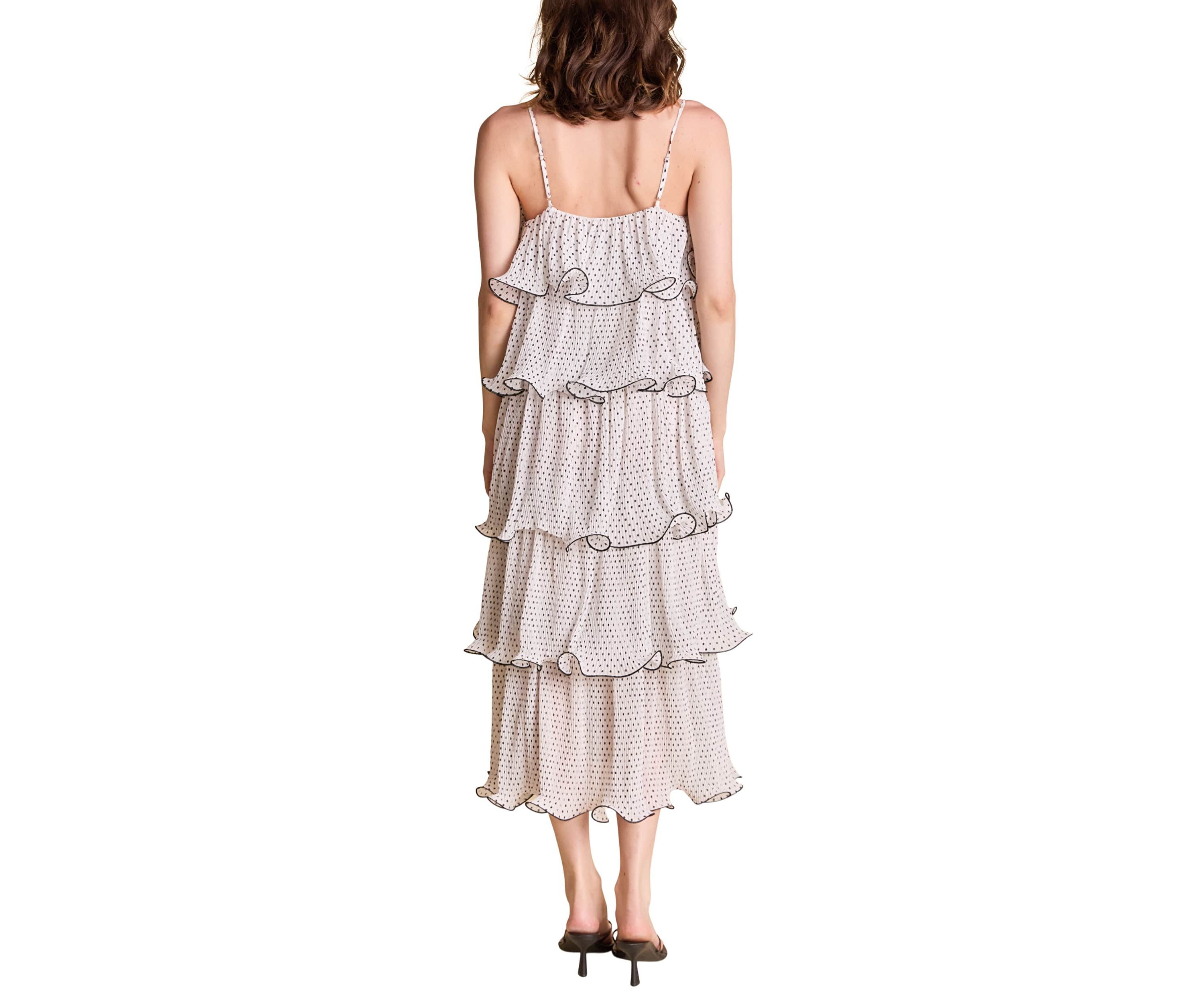 Wired Polka Dot Tiered Maxi Dress