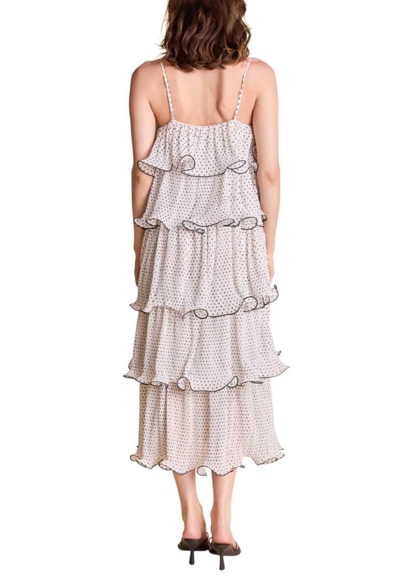 Wired Polka Dot Tiered Maxi Dress