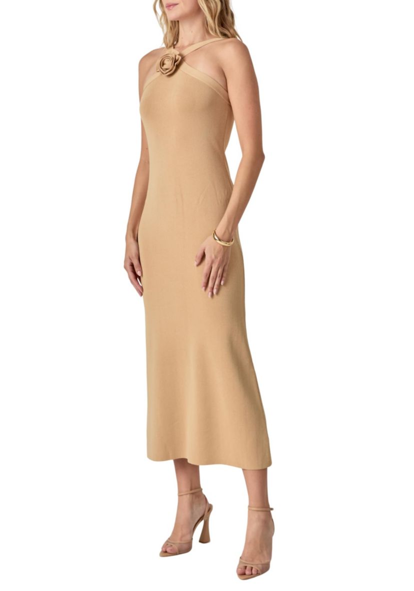 Rosette Knit Midi Dress