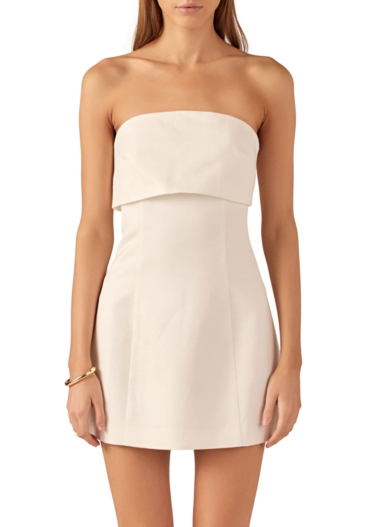 Folded Panel Linen Mini Dress