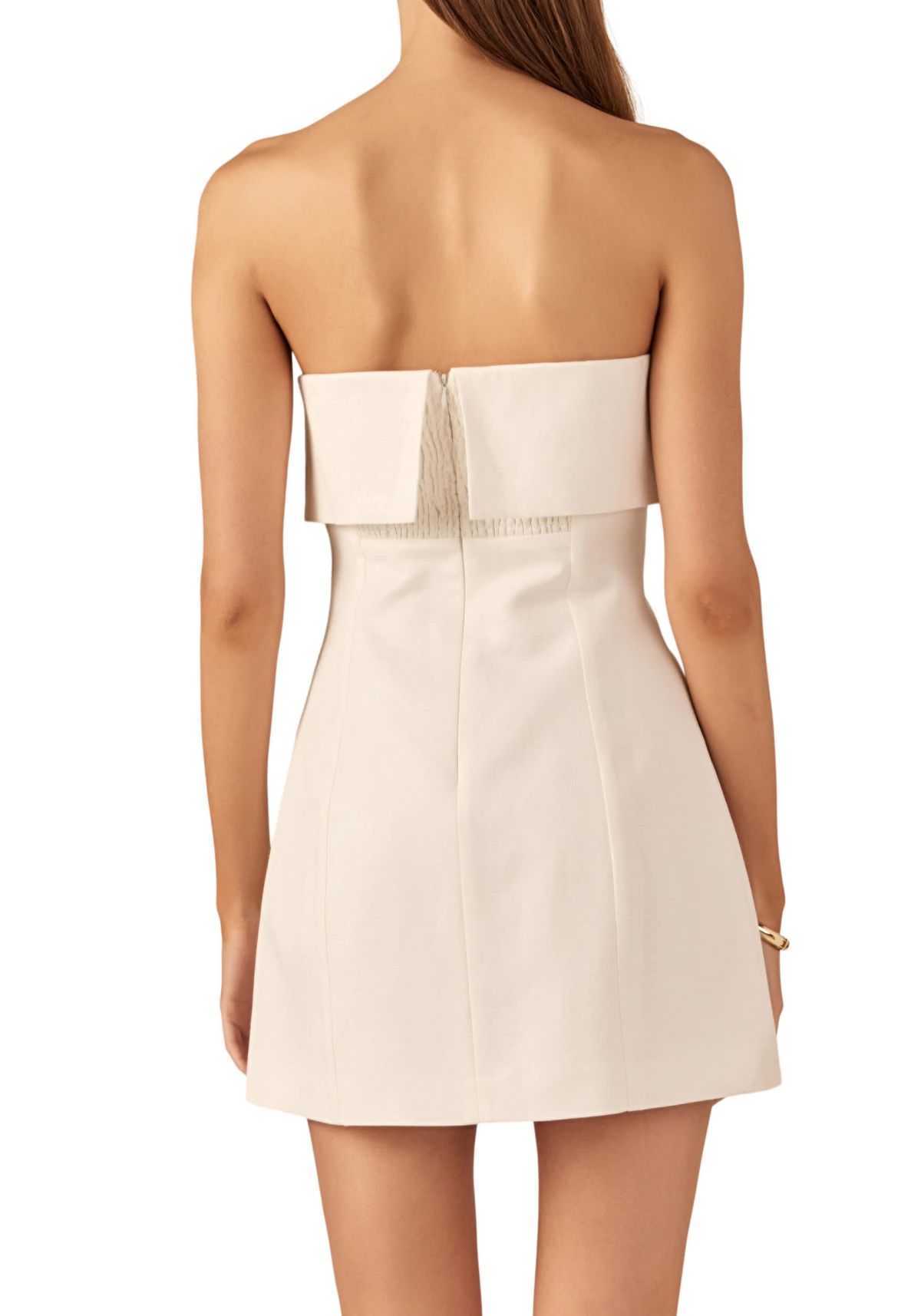 Folded Panel Linen Mini Dress