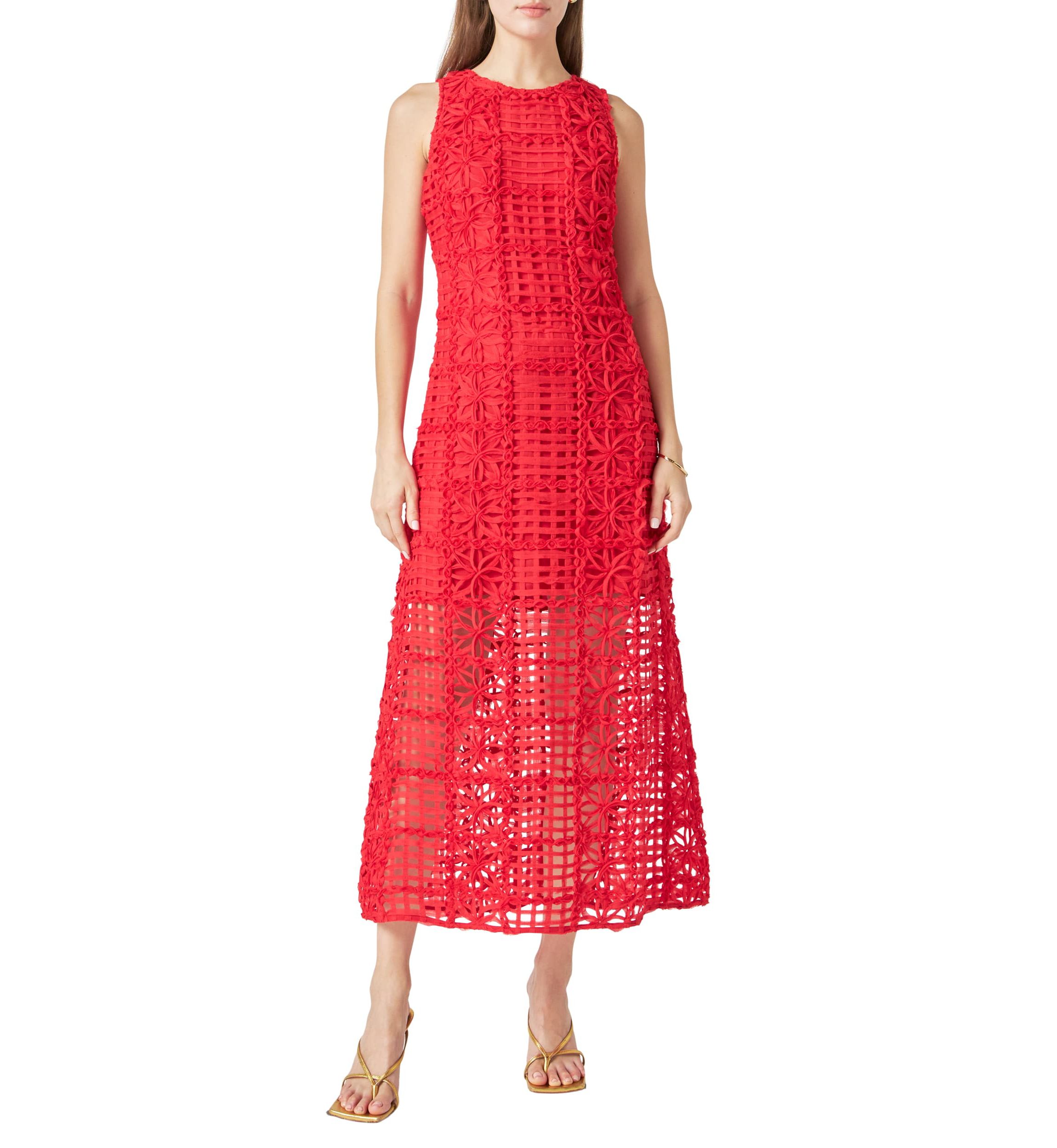 Textured Sleeveless Maxi Dress