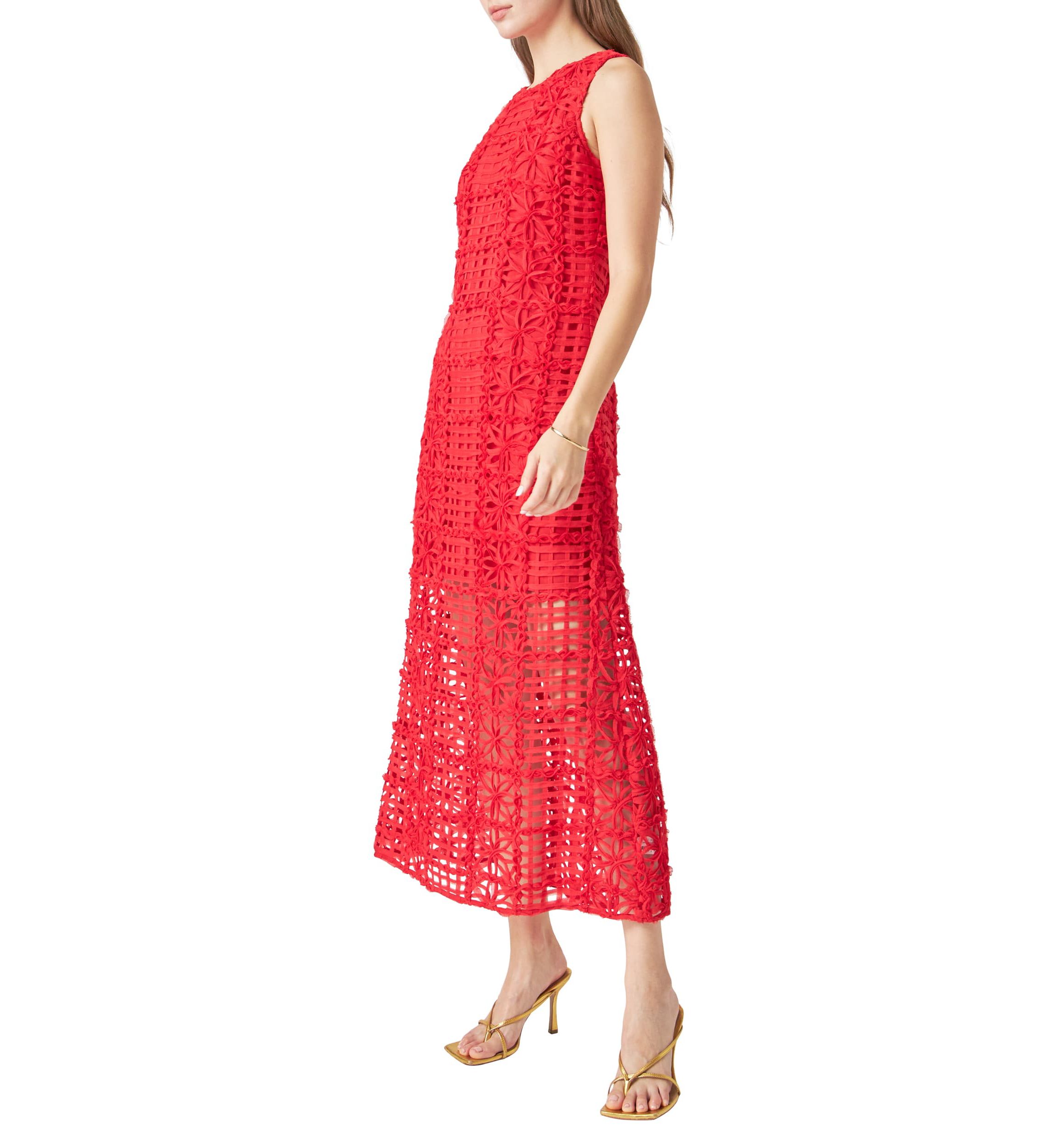 Textured Sleeveless Maxi Dress