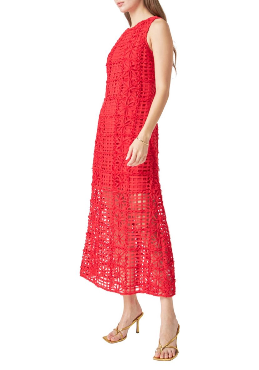 Textured Sleeveless Maxi Dress