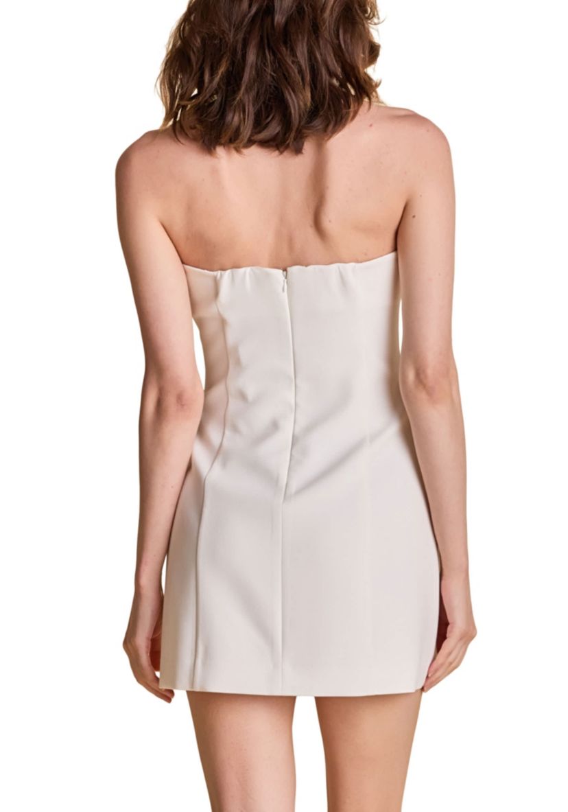 Strapless Buttoned Mini Dress