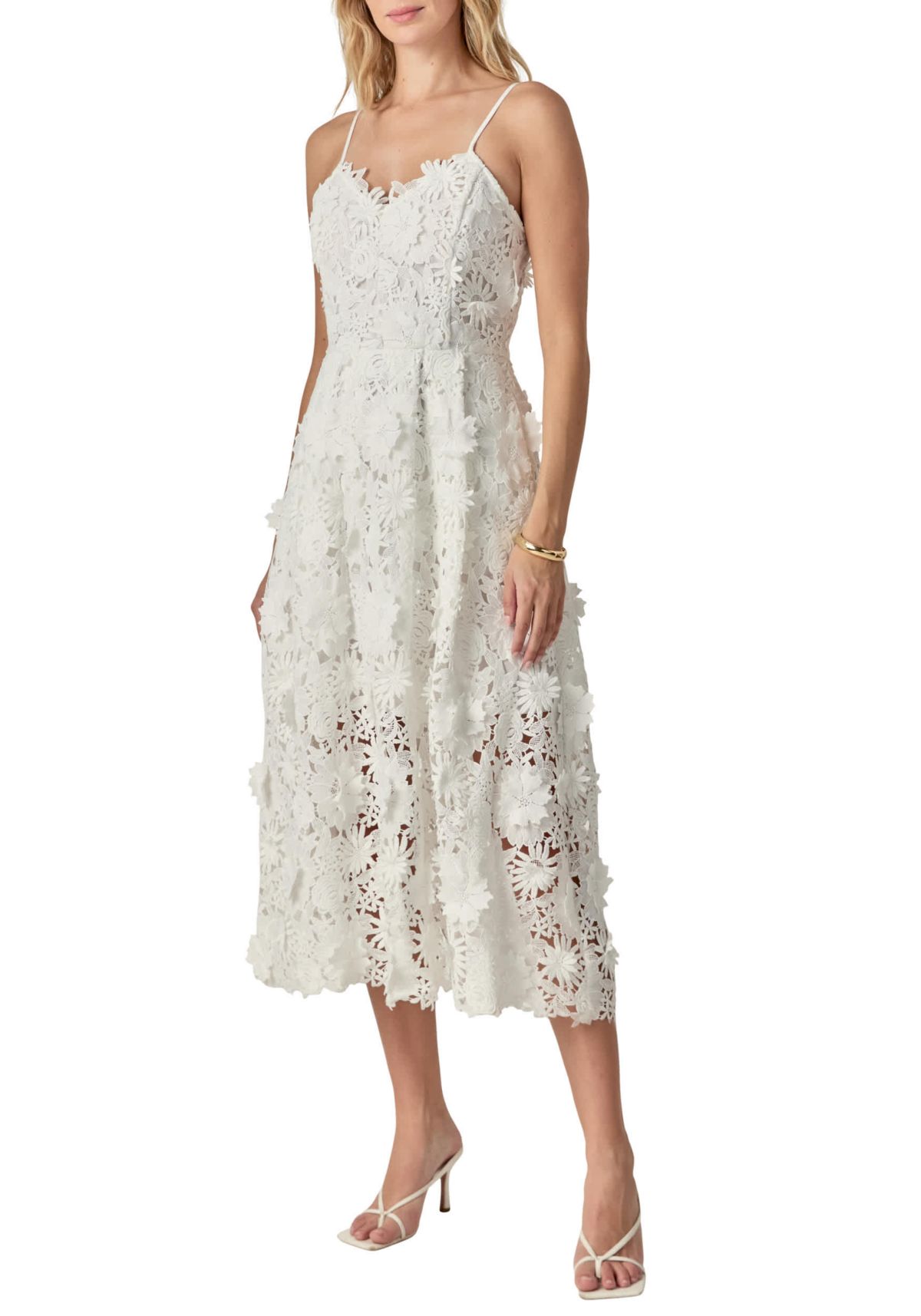 3D Applique Midi Dress