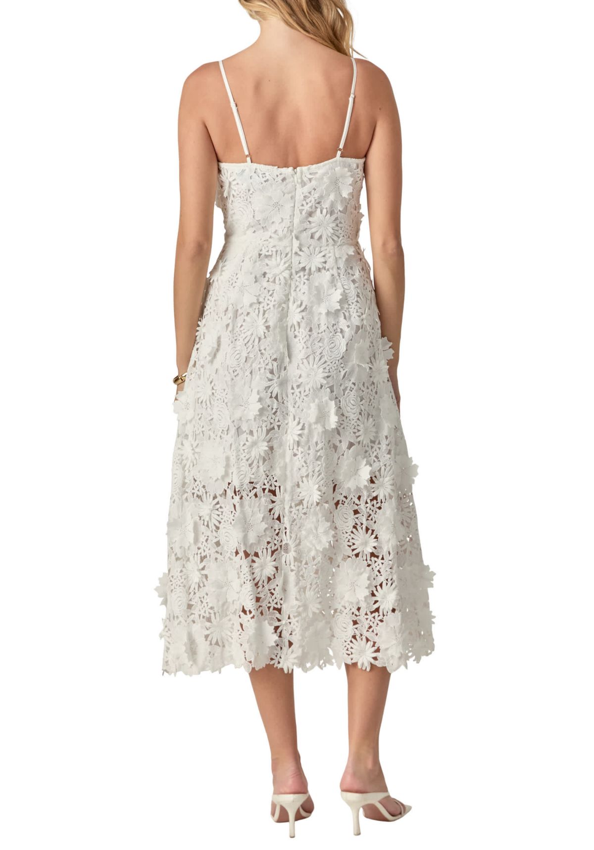 3D Applique Midi Dress