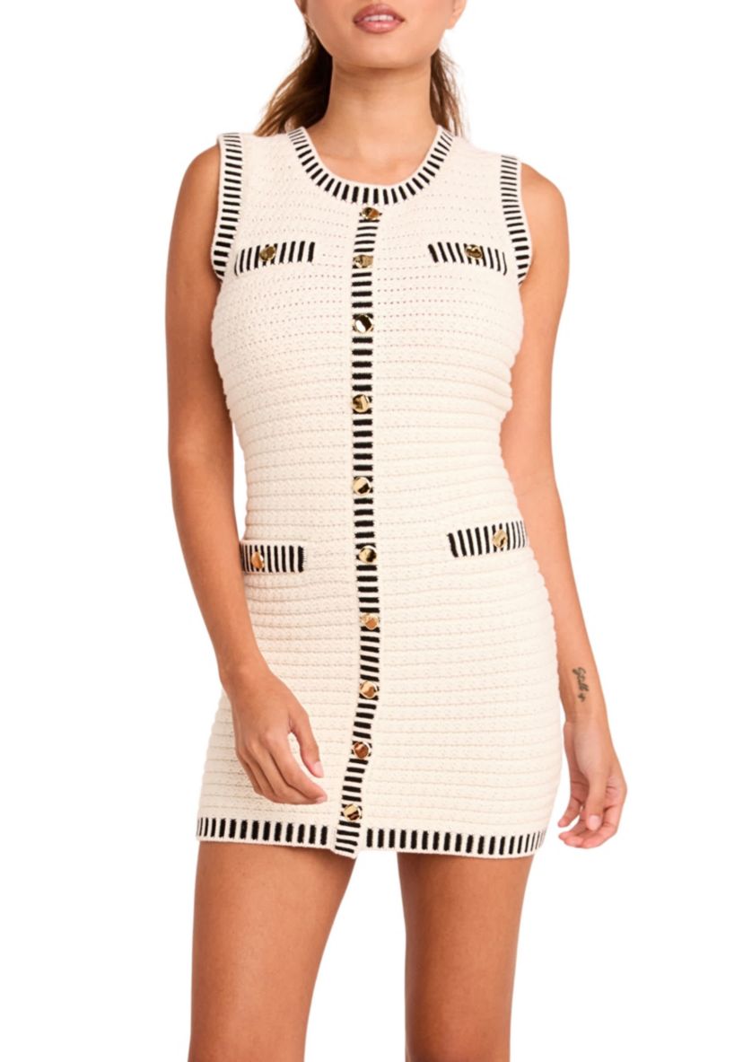 Border Sweater Mini Dress