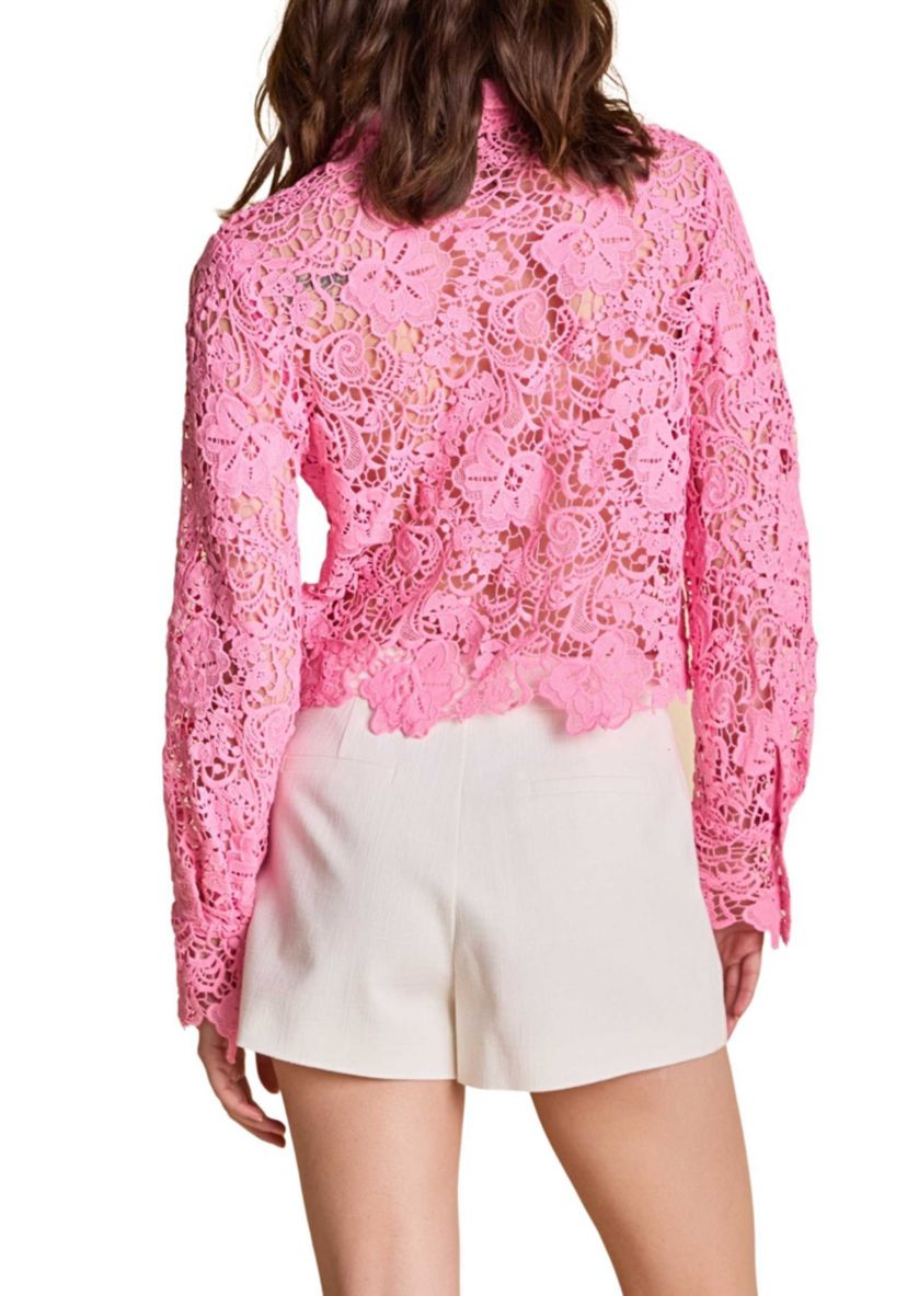Textured Sheer Long sleeve Top