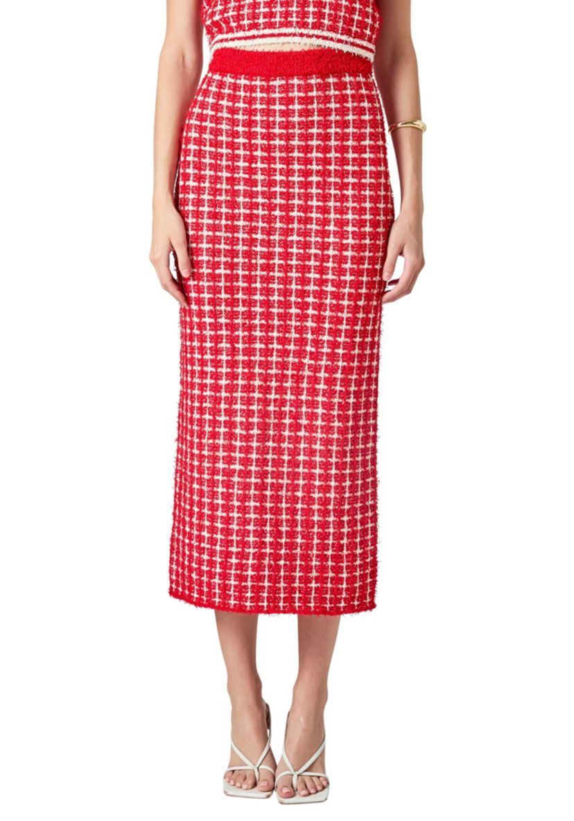 Check Maxi Skirt
