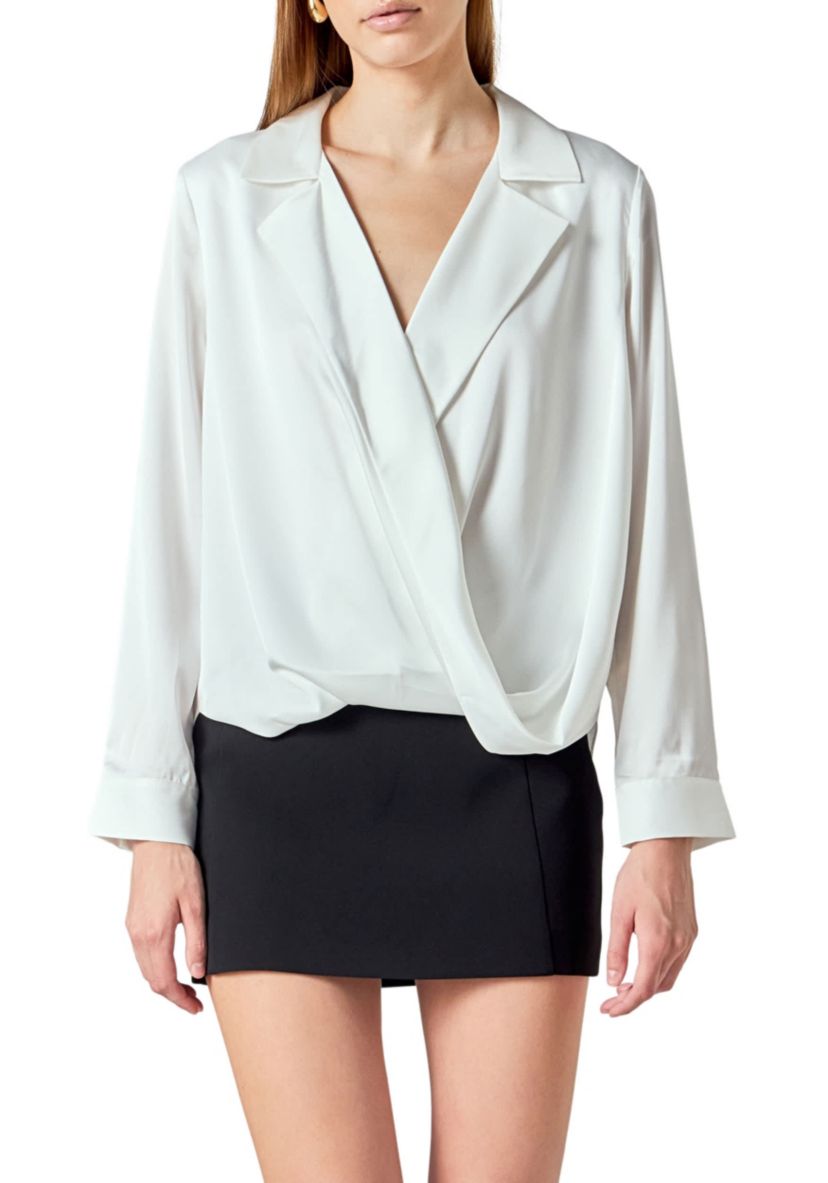 Wrapped Satin Blouse