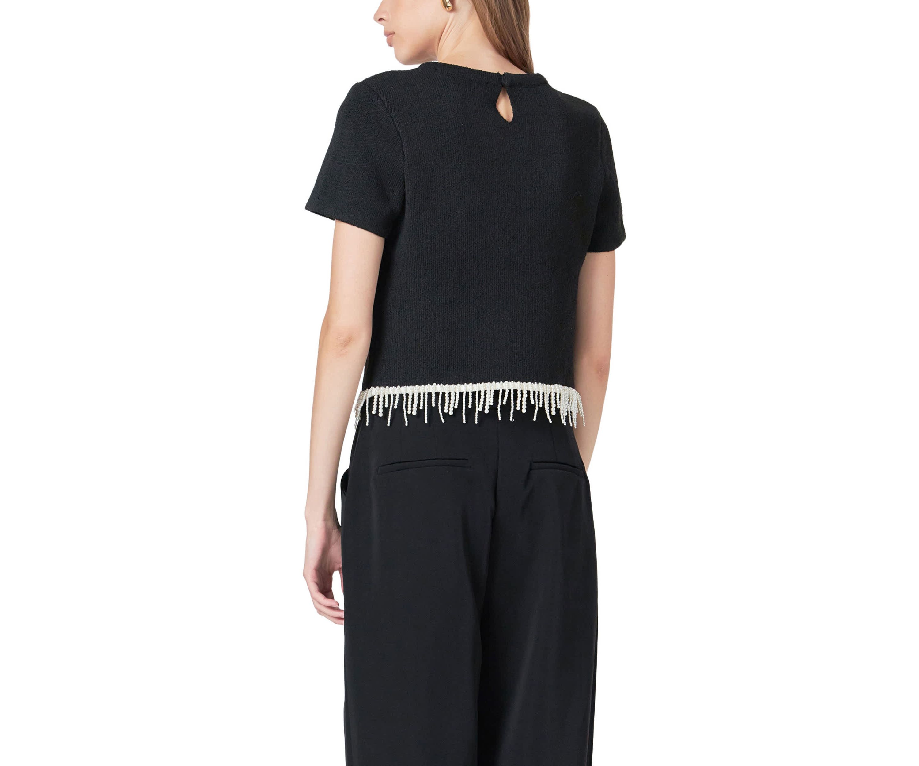 Pearl Trim Knit Top