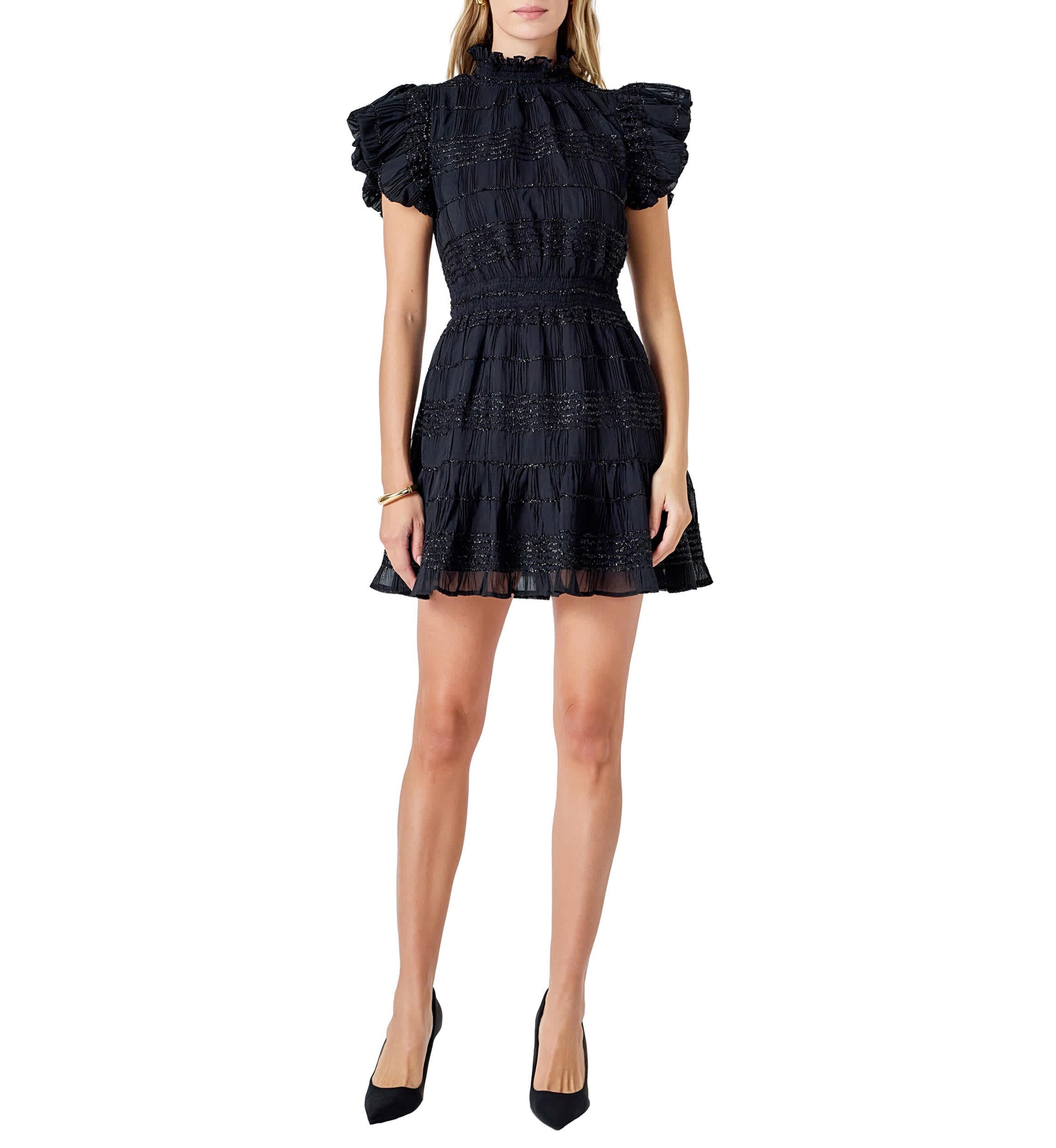 Chiffon Belted Mini Dress