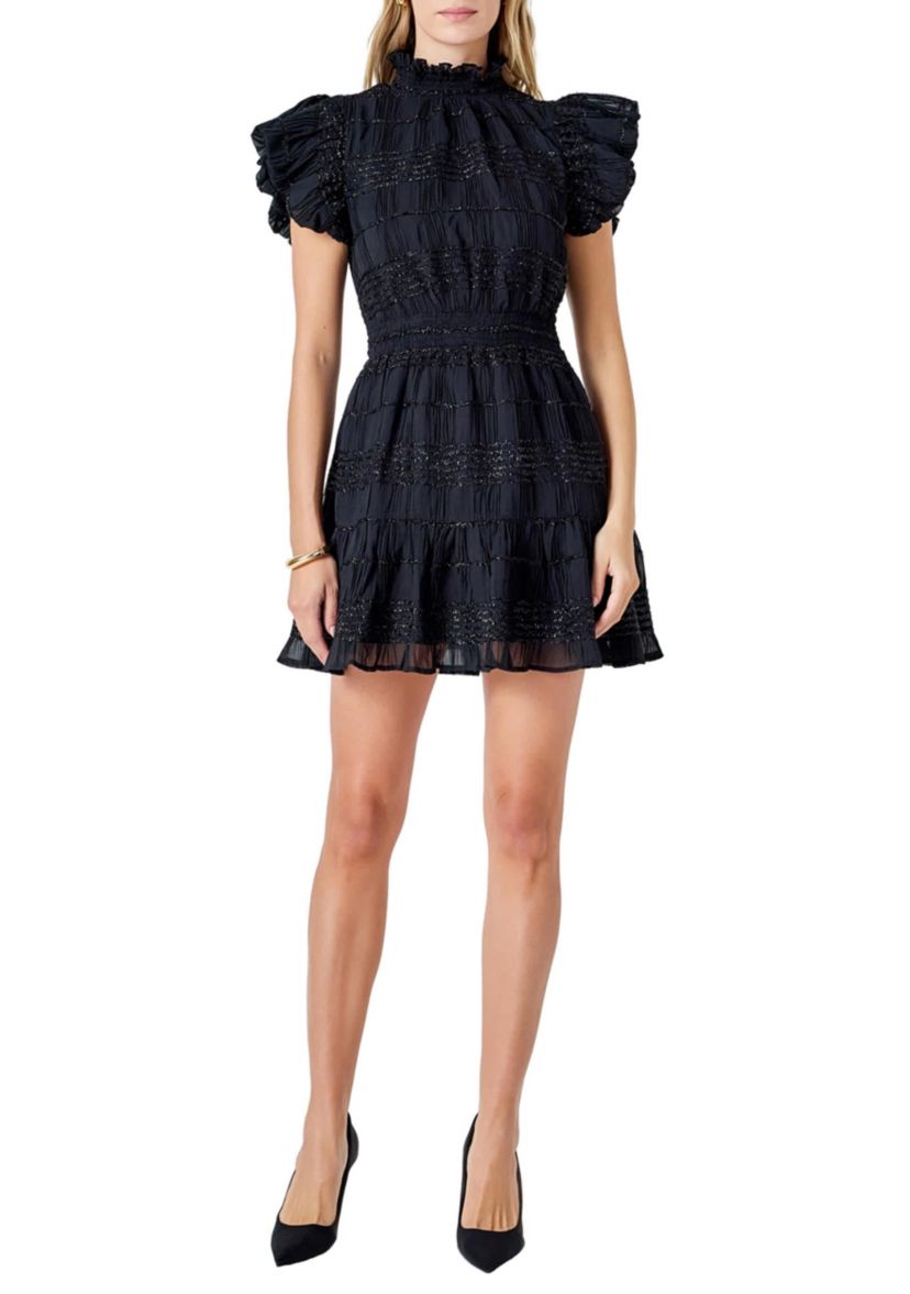 Chiffon Belted Mini Dress